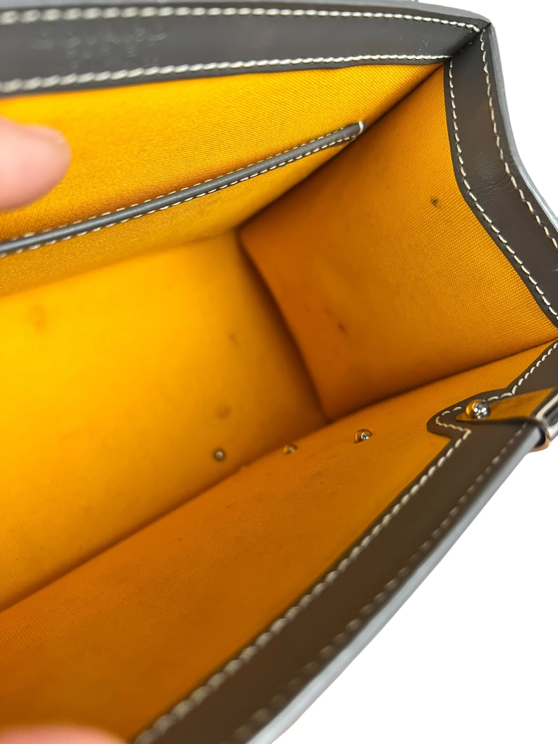 Goyard Mini Grey Goyardine Saigon Top Handle Bag - Image 10