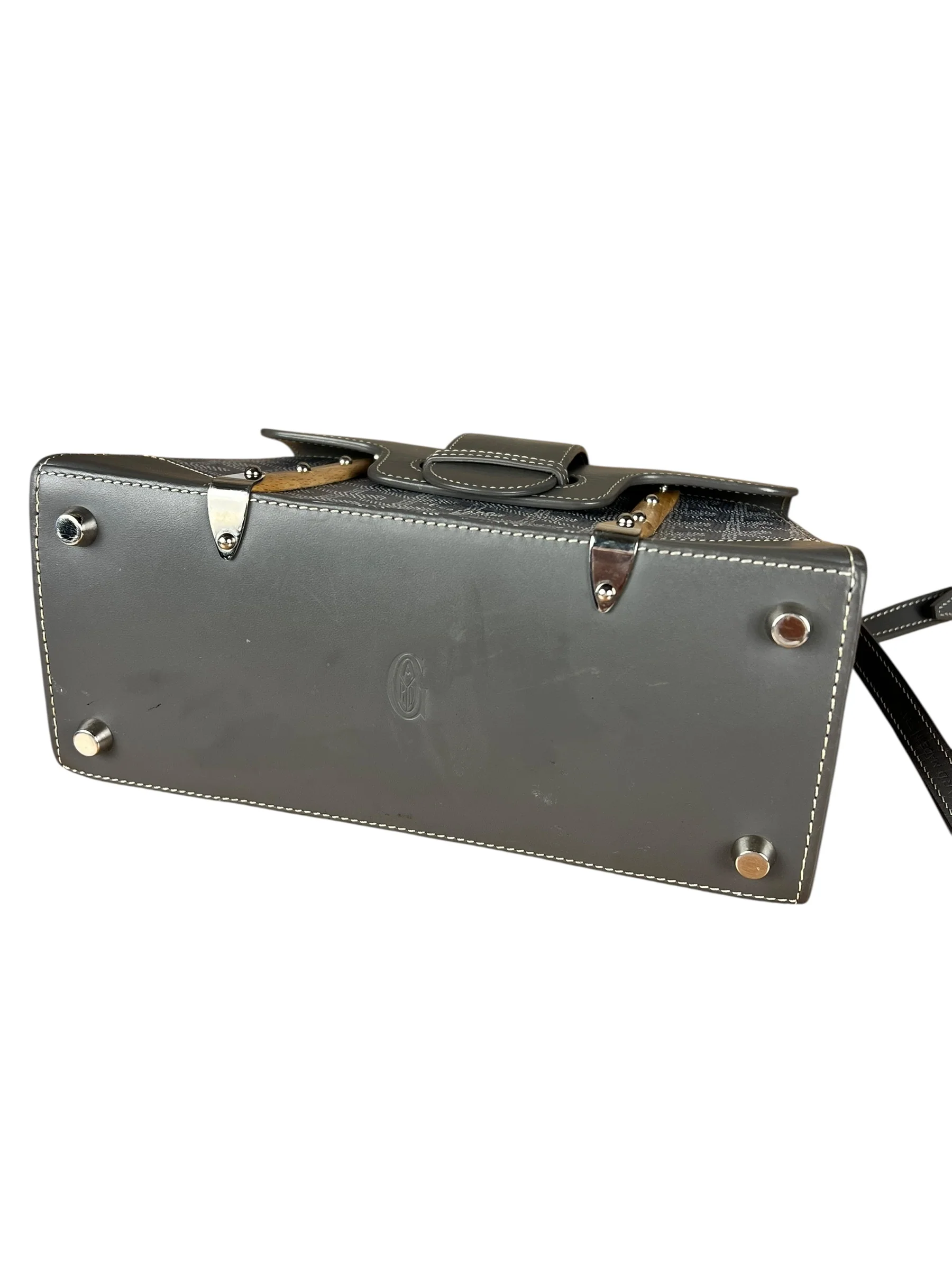 Goyard Mini Grey Goyardine Saigon Top Handle Bag - Image 4
