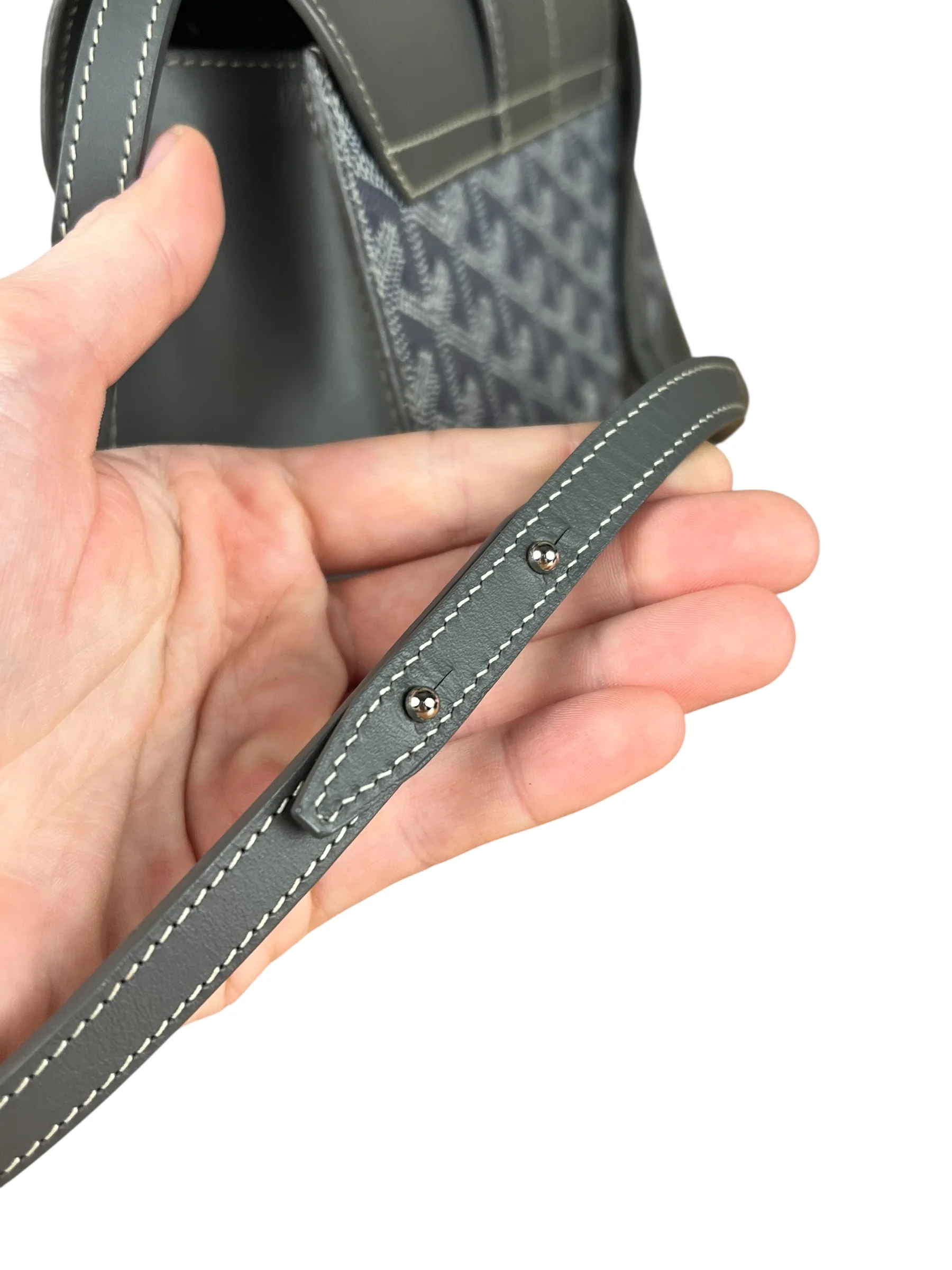 Goyard Mini Grey Goyardine Saigon Top Handle Bag - Image 6