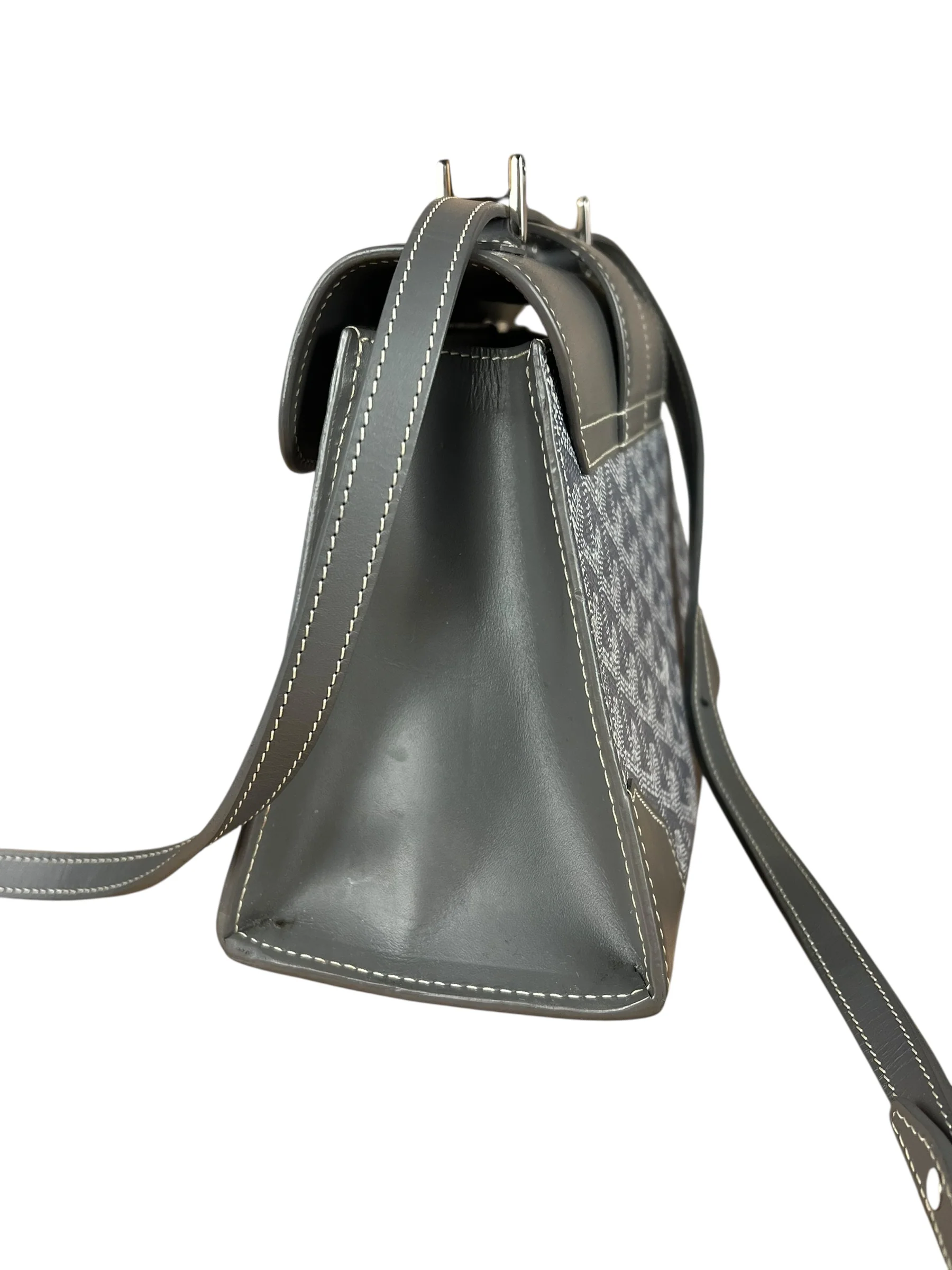Goyard Mini Grey Goyardine Saigon Top Handle Bag - Image 7
