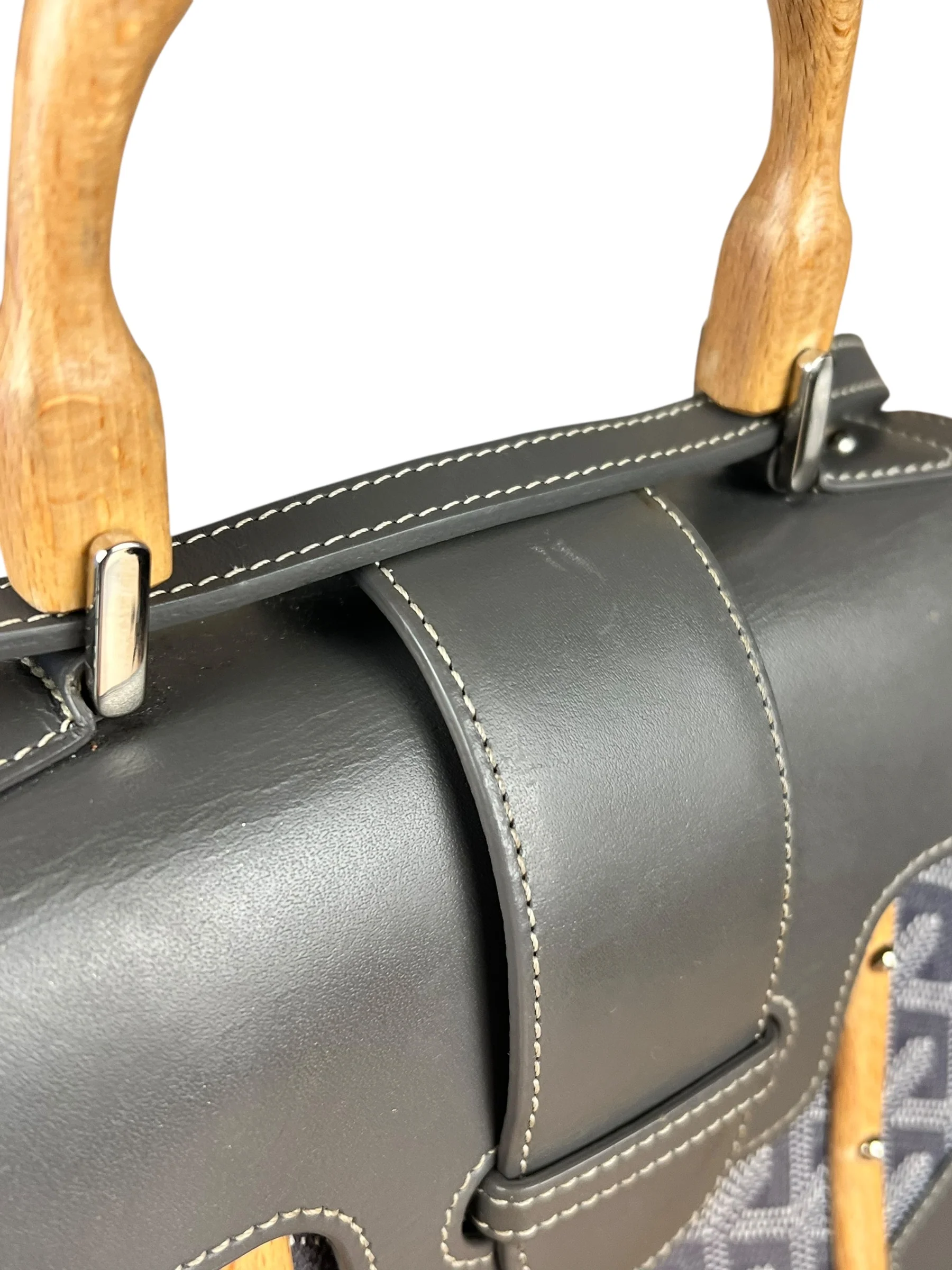 Goyard Mini Grey Goyardine Saigon Top Handle Bag - Image 9