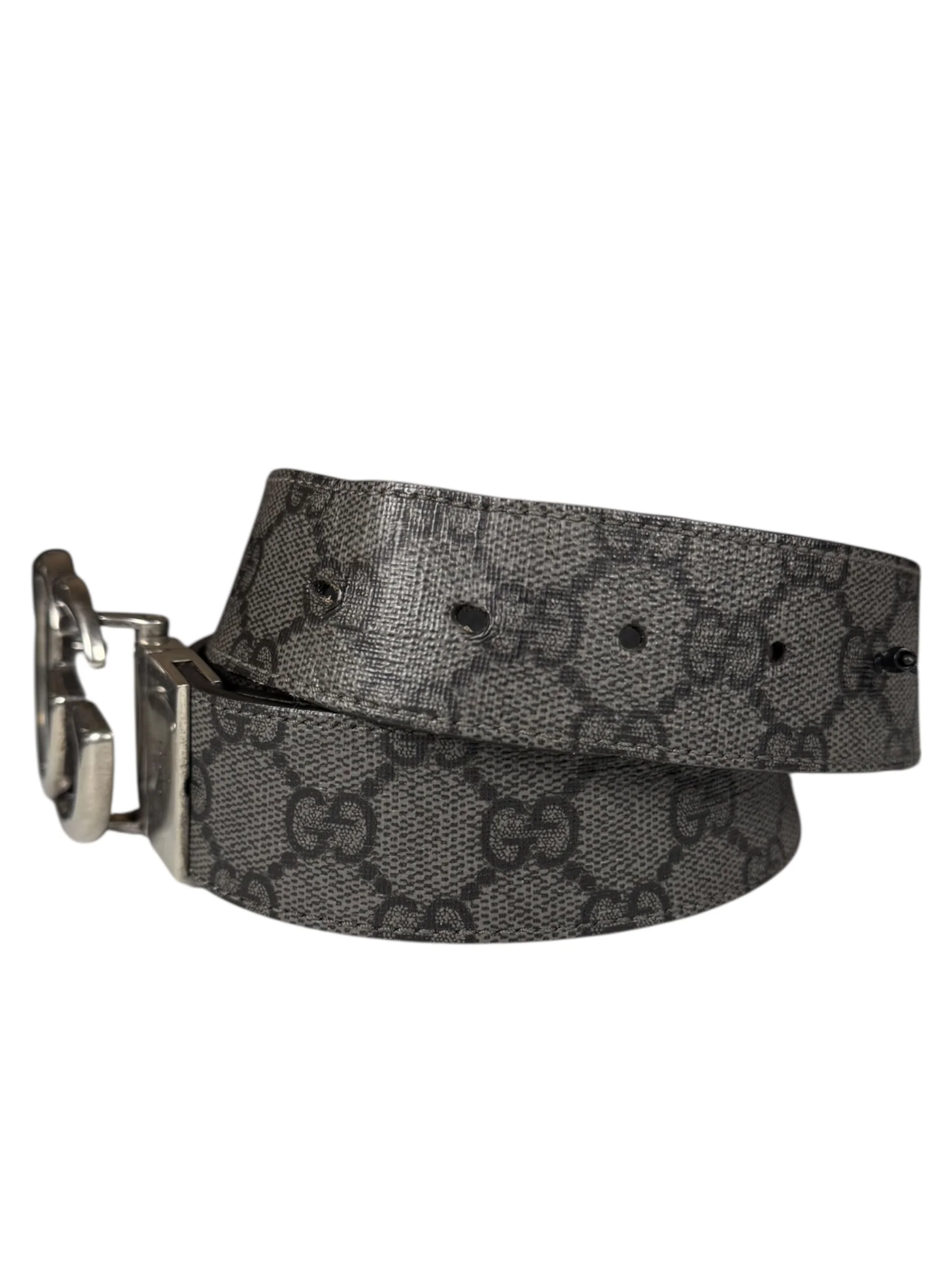 Gucci Belt Reversible Black GG Supreme/Black Silver Hardware - Image 3