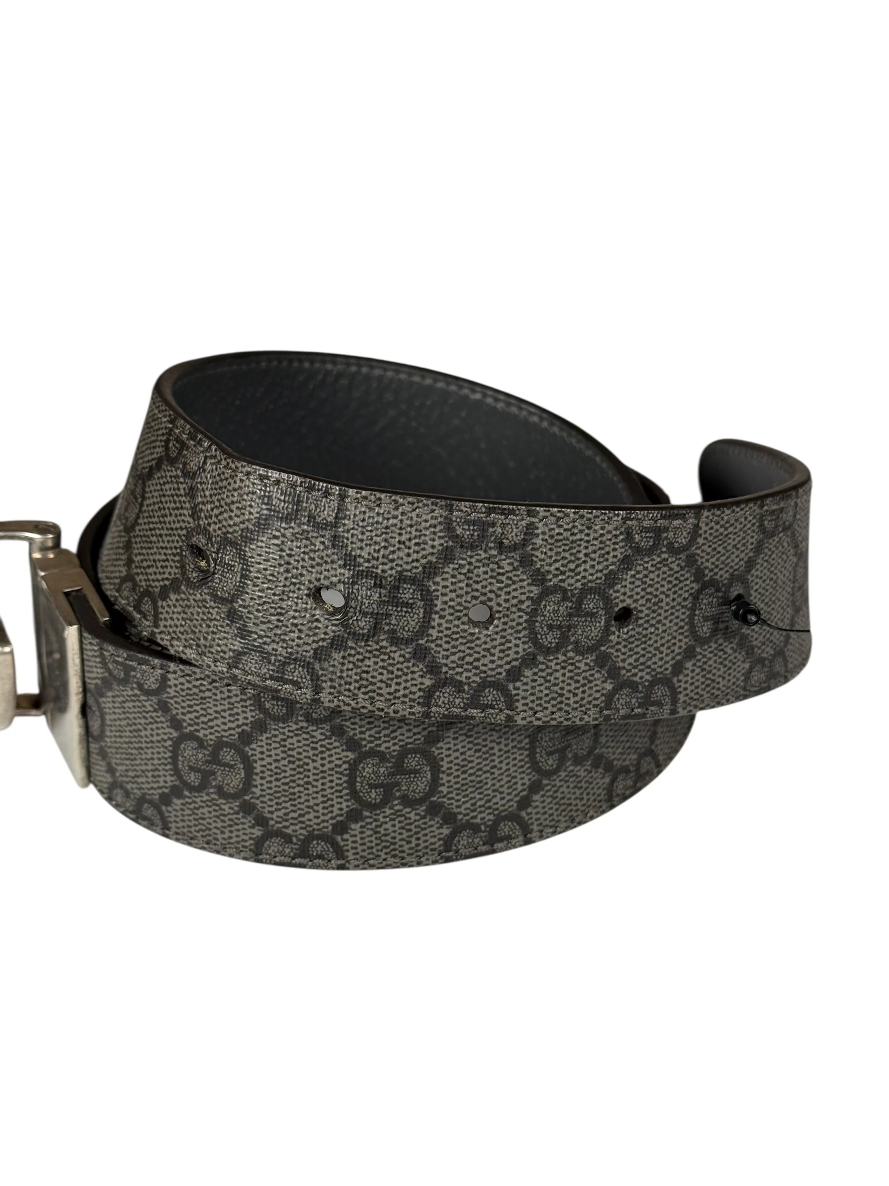 Gucci Belt Reversible Black GG Supreme/Black Silver Hardware - Image 5