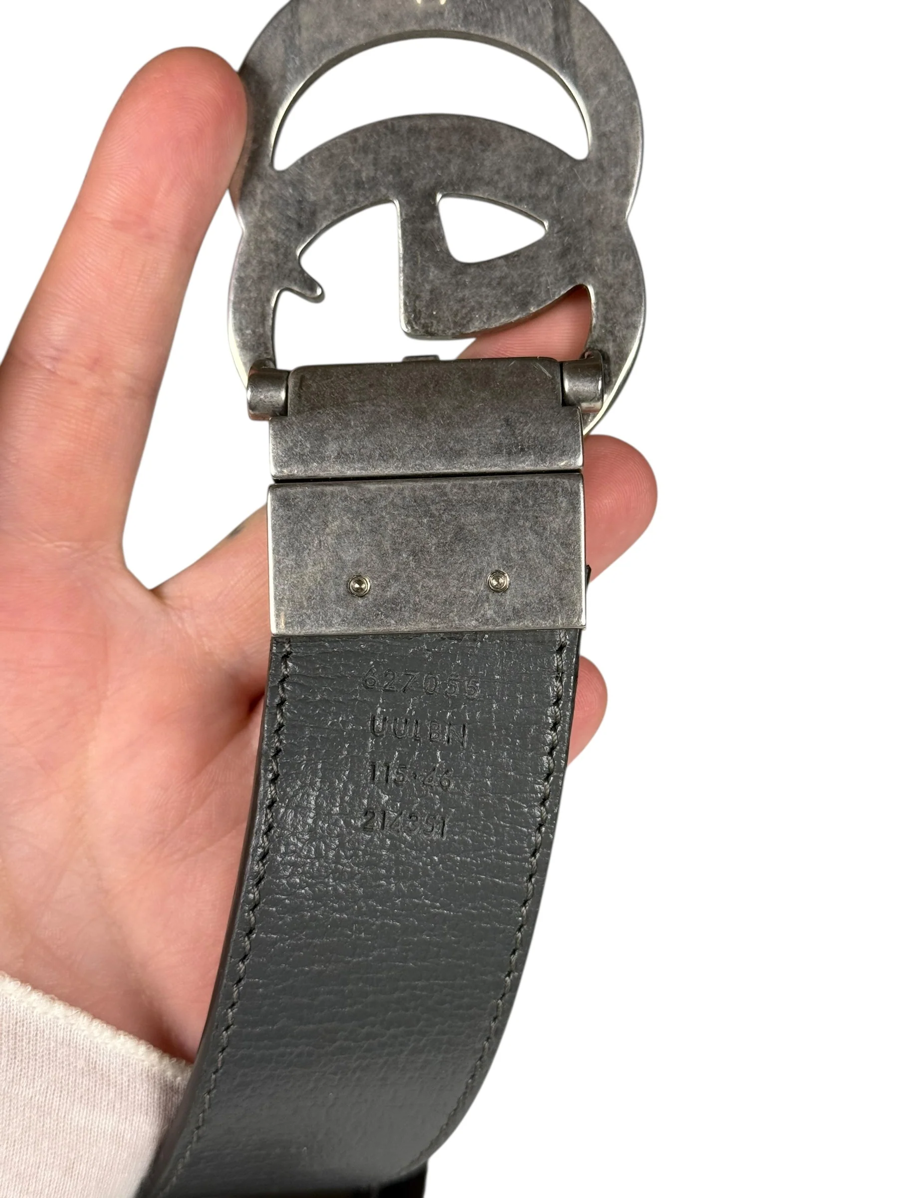 Gucci Belt Reversible Black GG Supreme/Black Silver Hardware - Image 6
