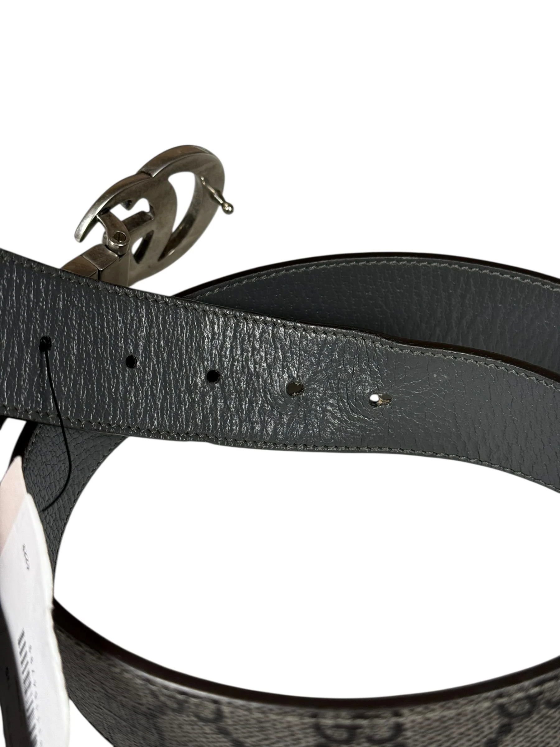 Gucci Belt Reversible Black GG Supreme/Black Silver Hardware - Image 8