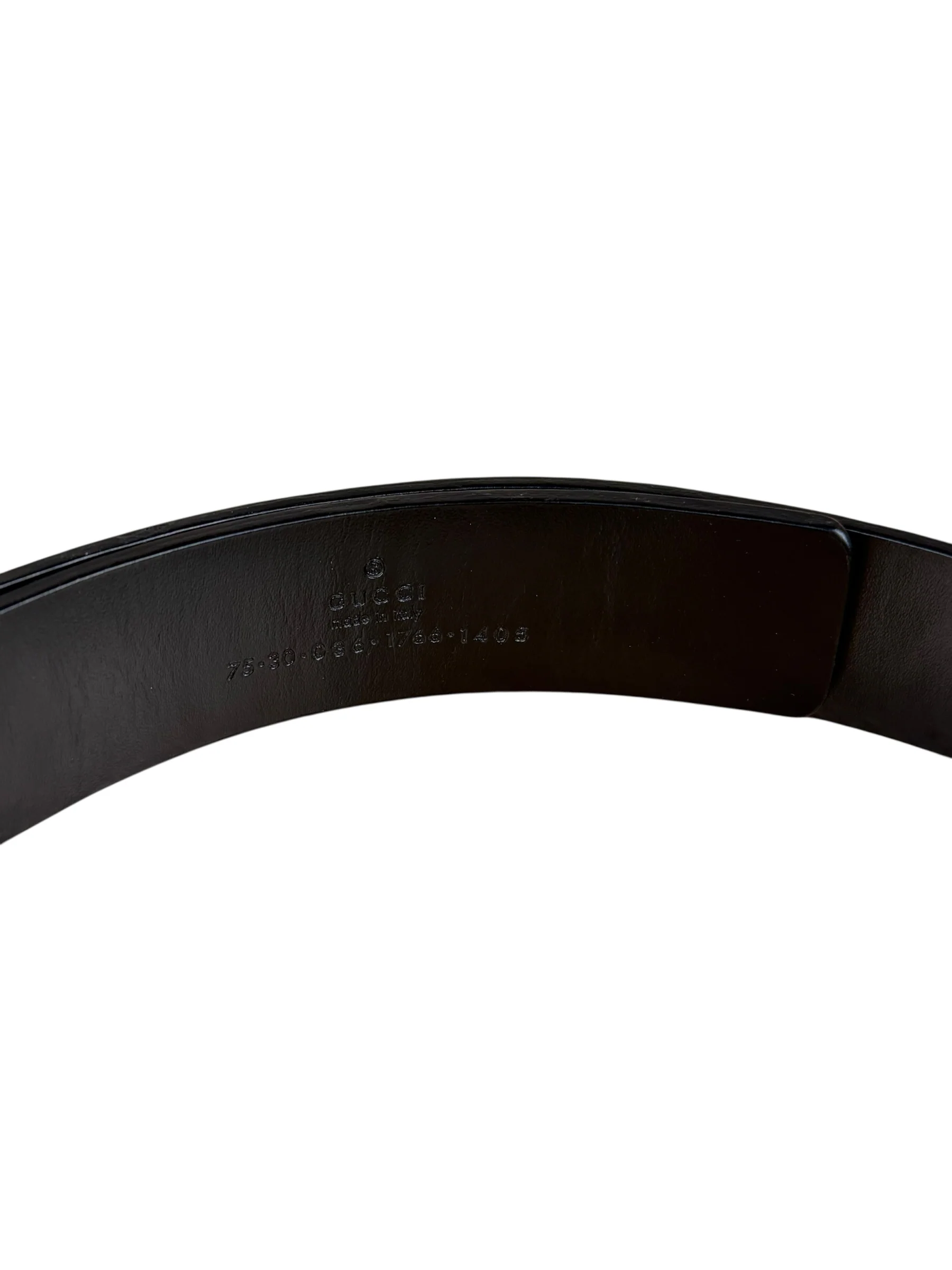 Gucci Black Leather G Buckle Belt - Image 10