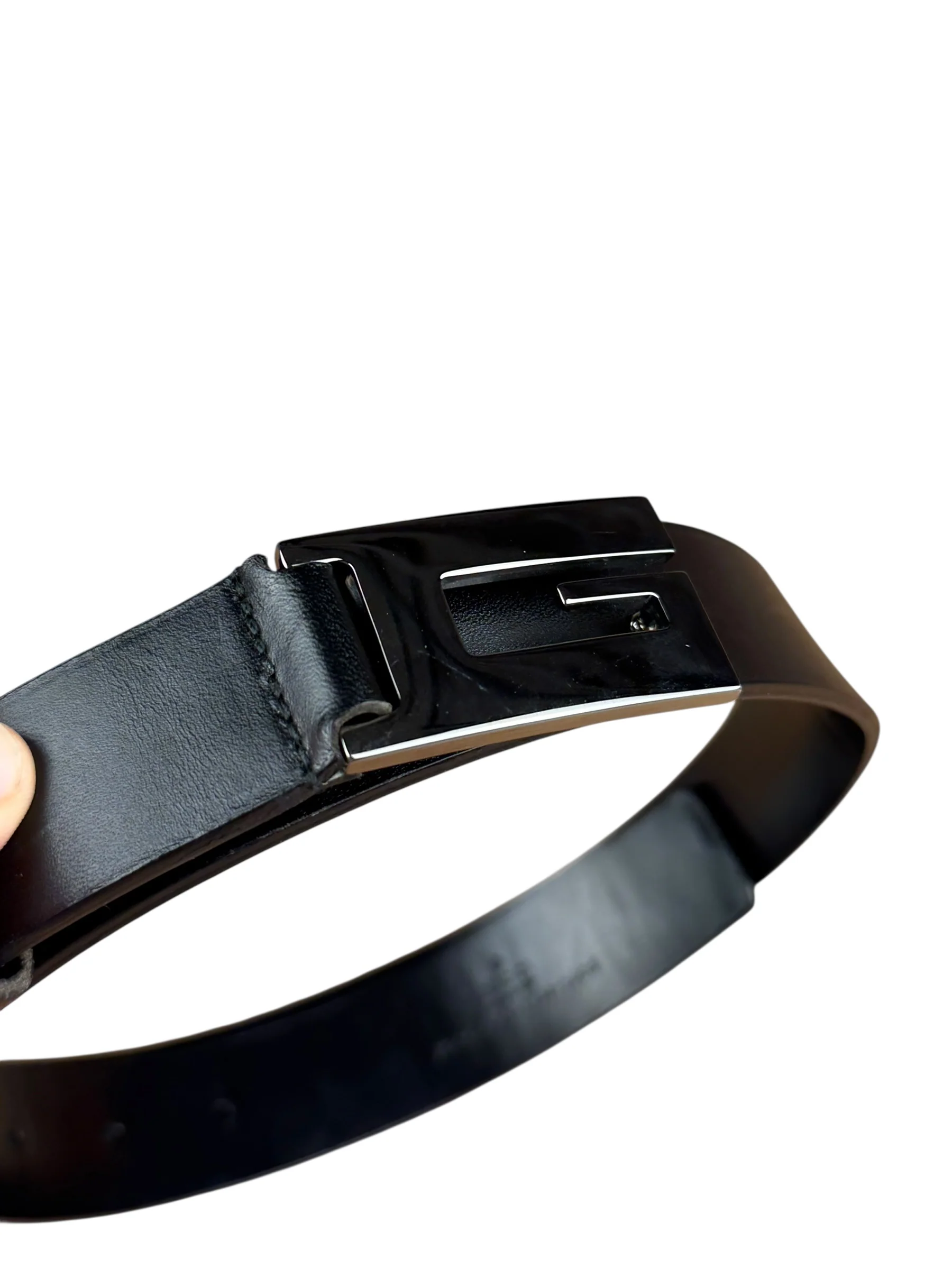 Gucci Black Leather G Buckle Belt - Image 13