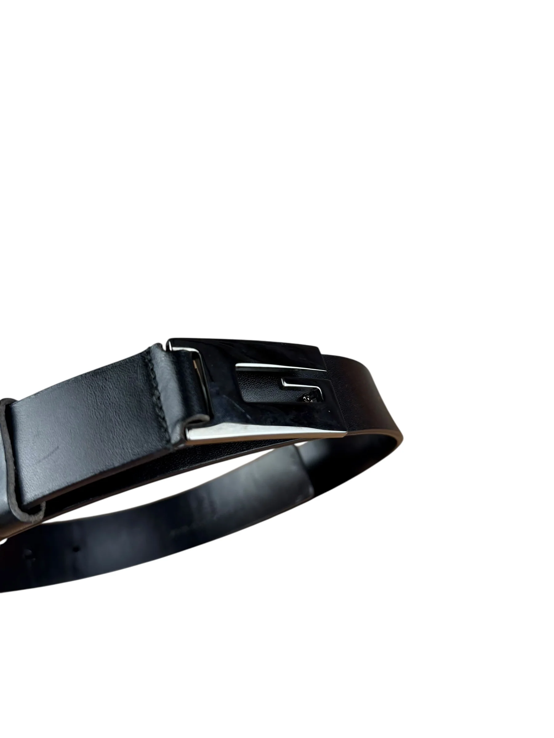 Gucci Black Leather G Buckle Belt - Image 5