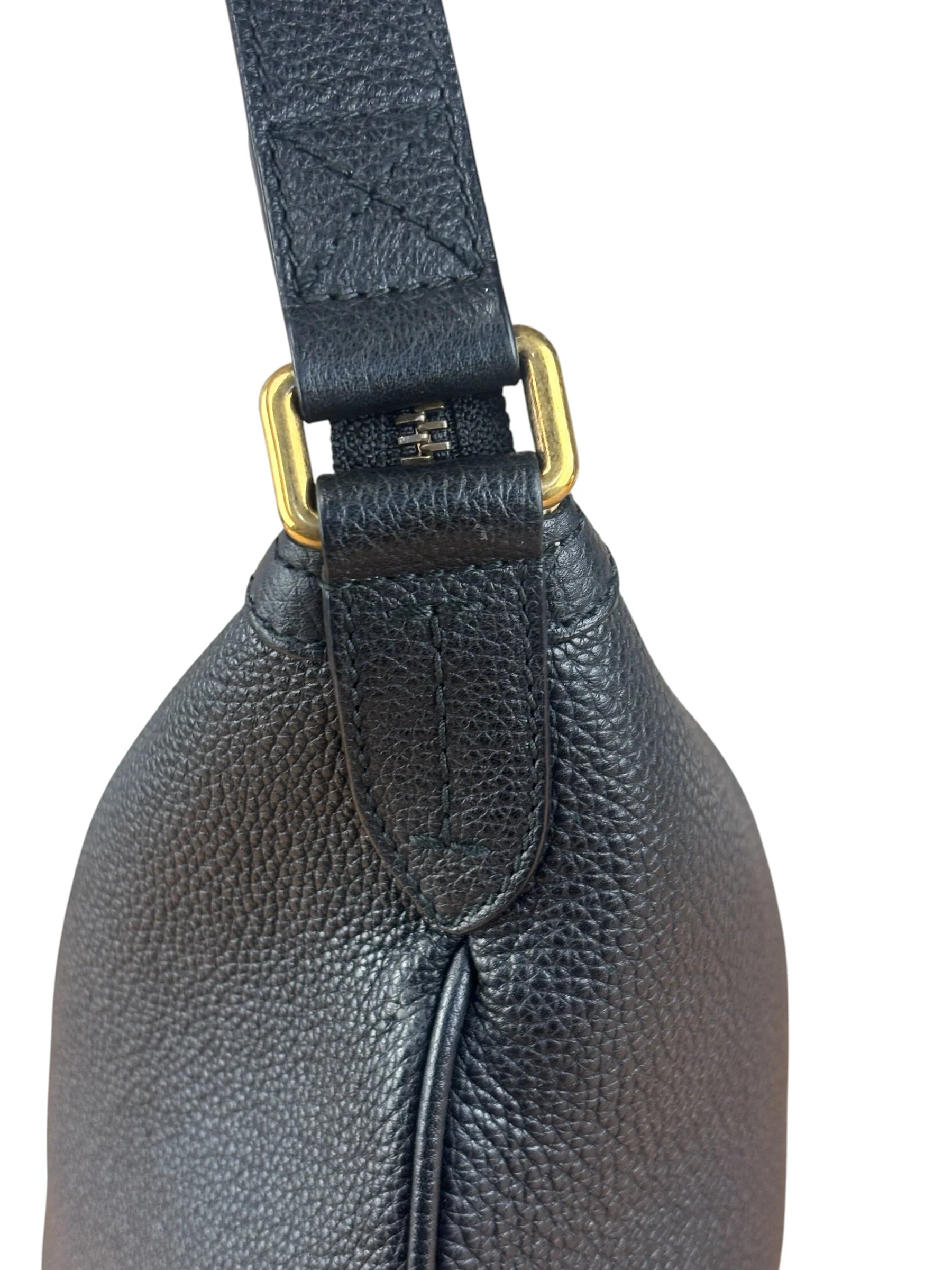 Gucci Black Pebbled Leather Half Moon Hobo Bag - Image 13