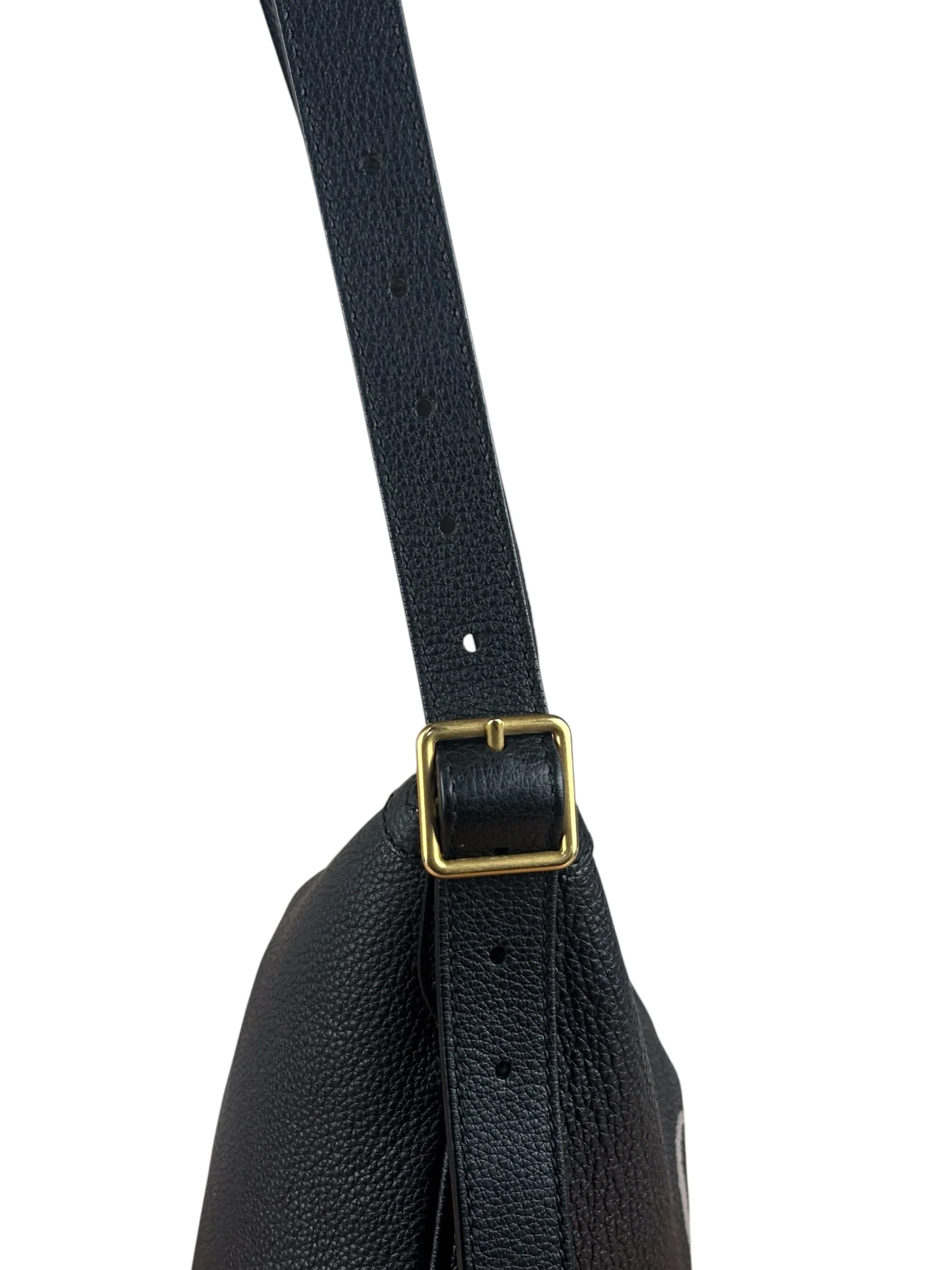 Gucci Black Pebbled Leather Half Moon Hobo Bag - Image 14