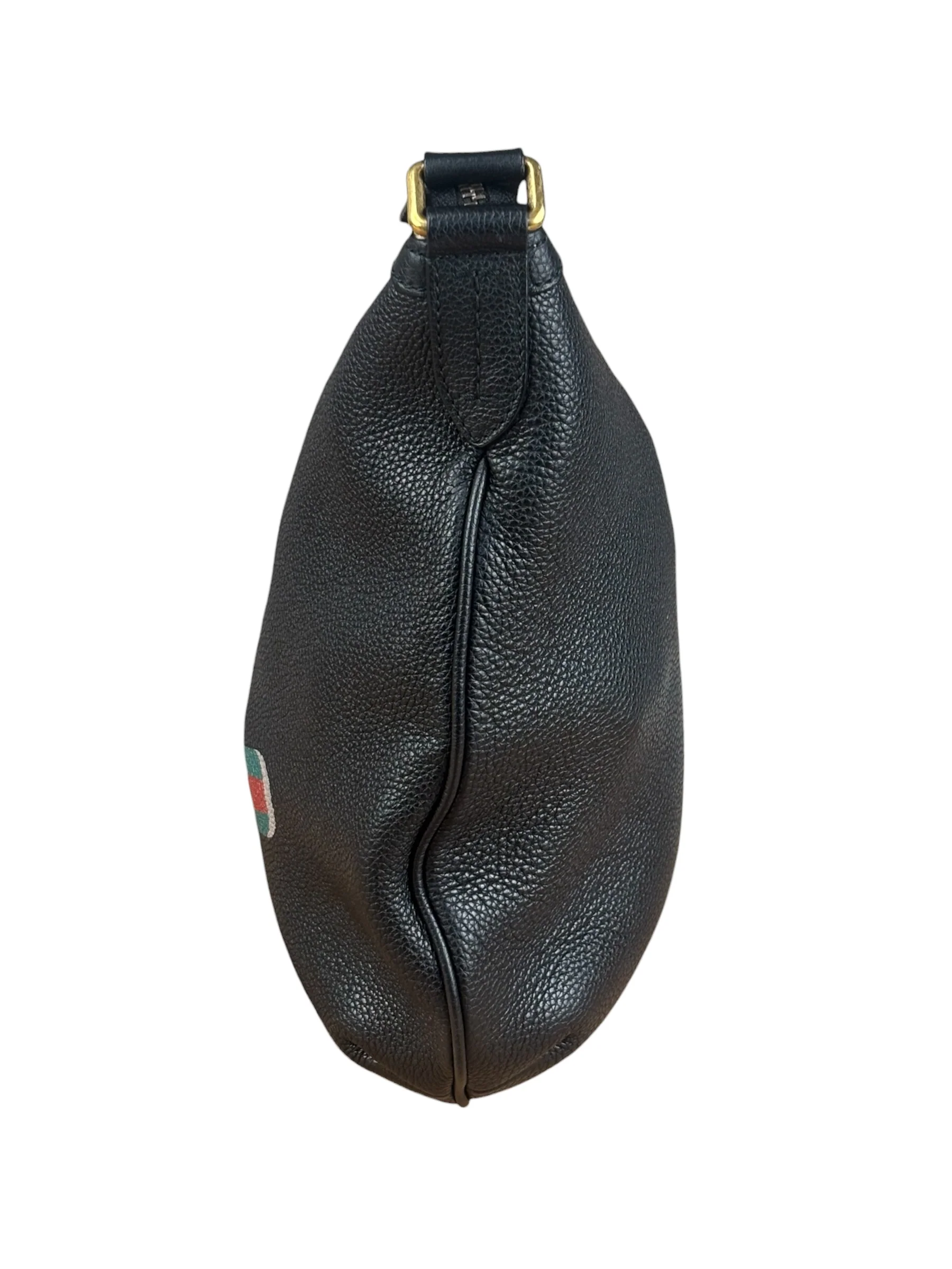 Gucci Black Pebbled Leather Half Moon Hobo Bag - Image 3