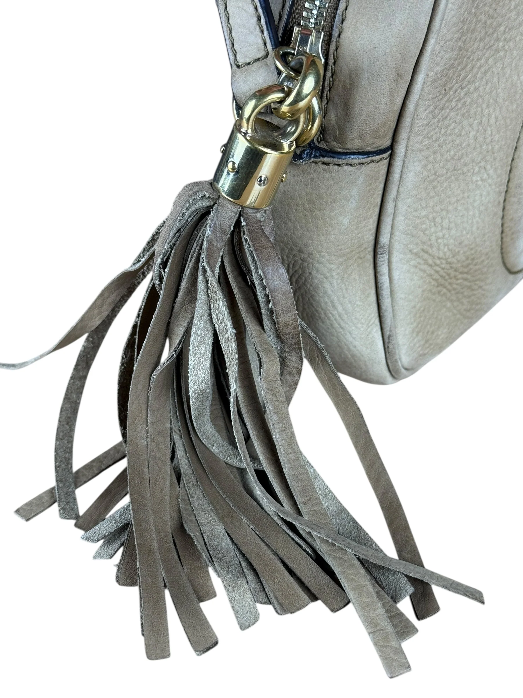 Gucci Brown Suede Soho Disco Crossbody Beige - Image 14