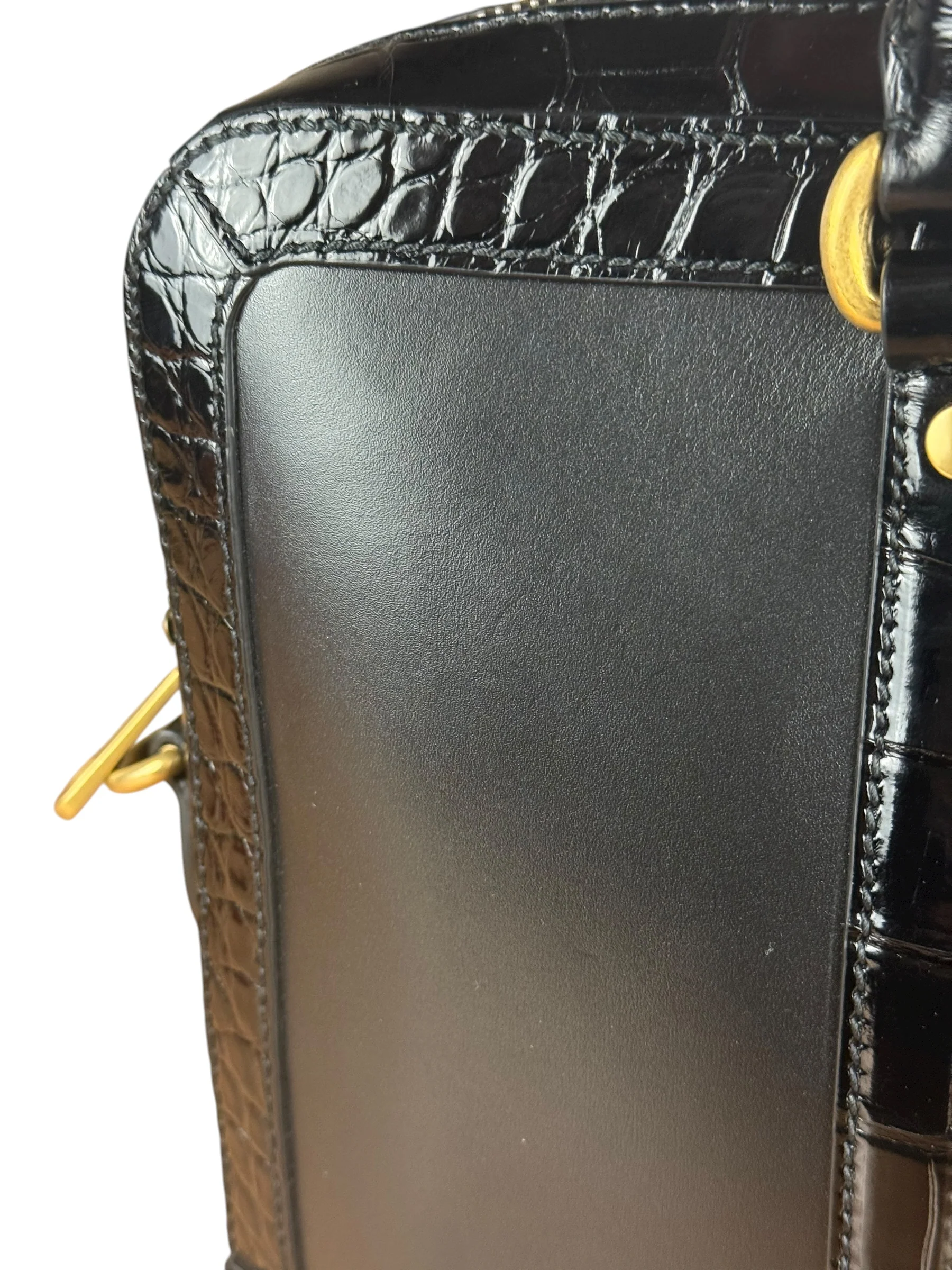 Gucci Croc-Trim Leather Briefcase - Image 16