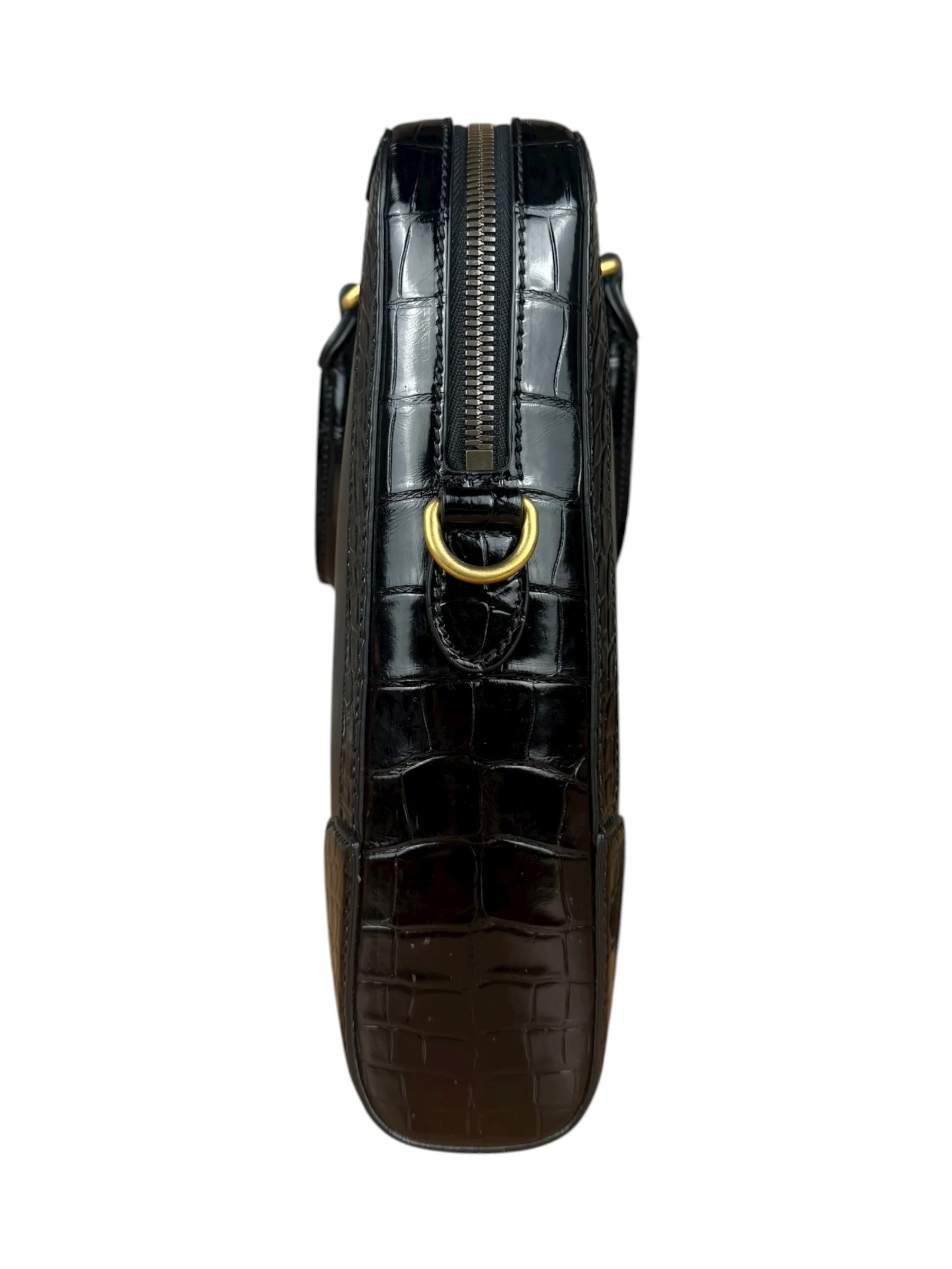 Gucci Croc-Trim Leather Briefcase - Image 5