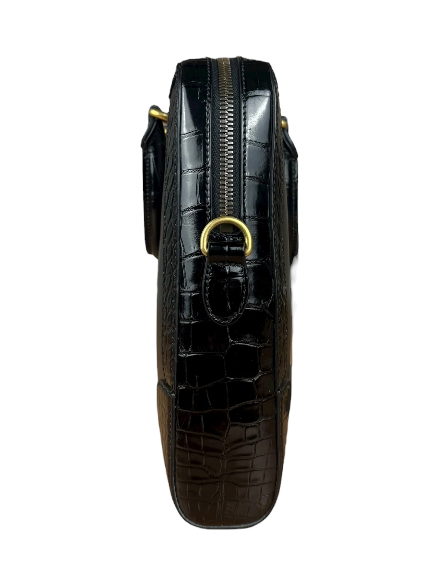 Gucci Croc-Trim Leather Briefcase - Image 6