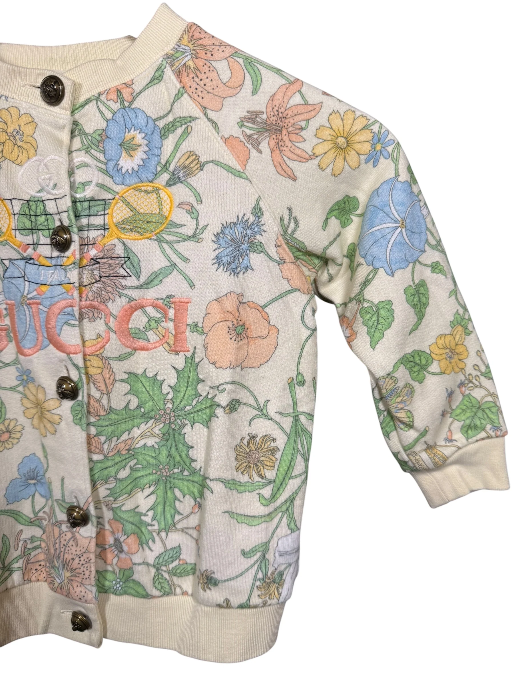 Gucci Kids Floral Button-Up Cardigan - Image 3