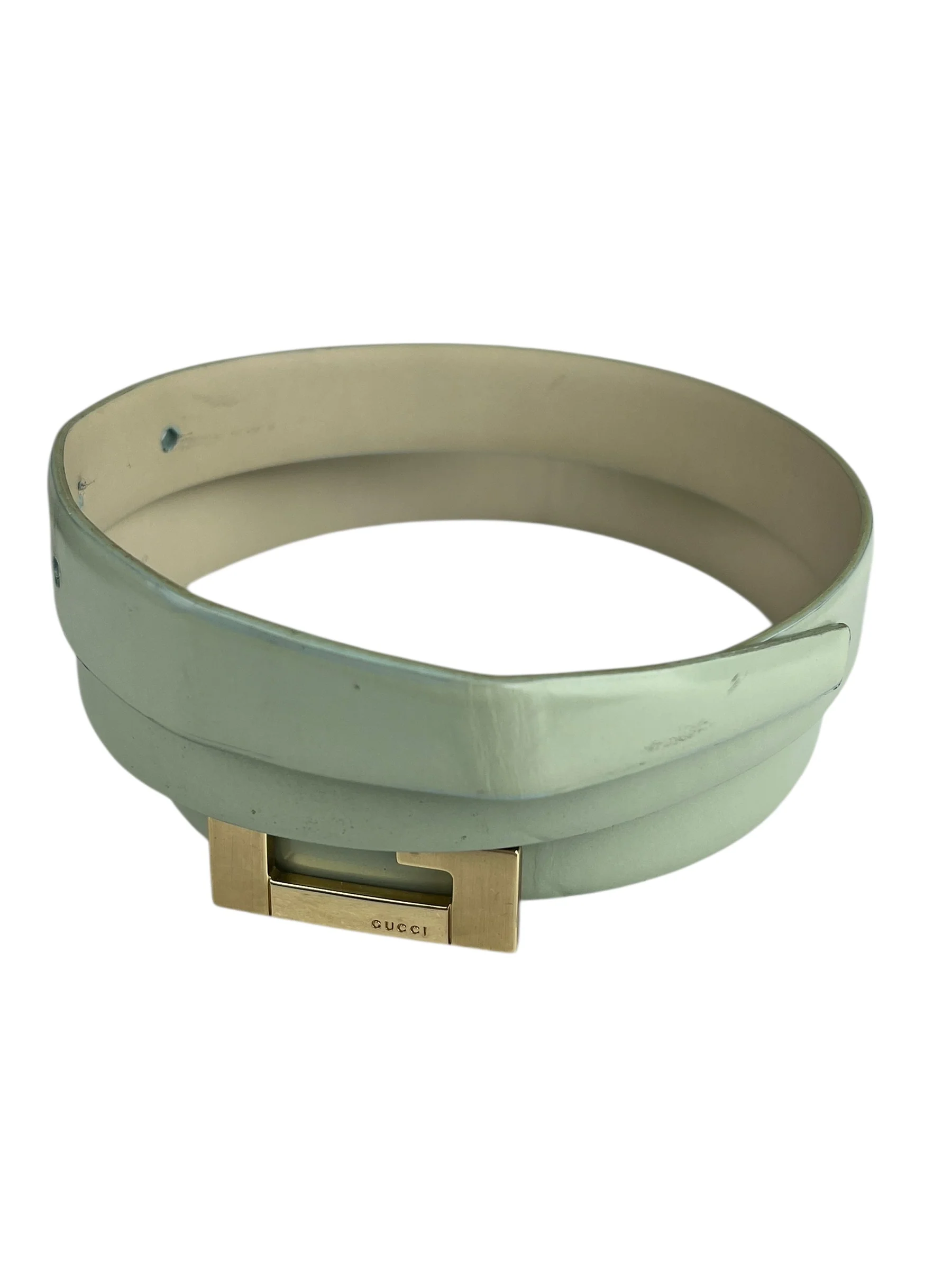 Gucci G Logo Thin Leather Mint Belt - Image 10
