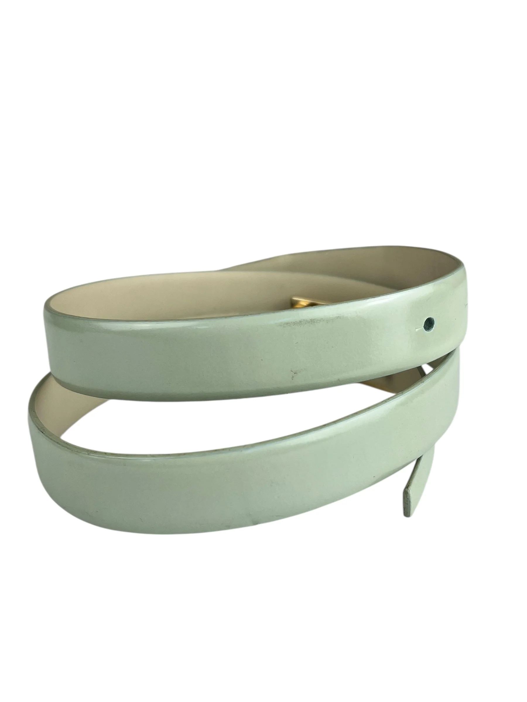 Gucci G Logo Thin Leather Mint Belt - Image 4