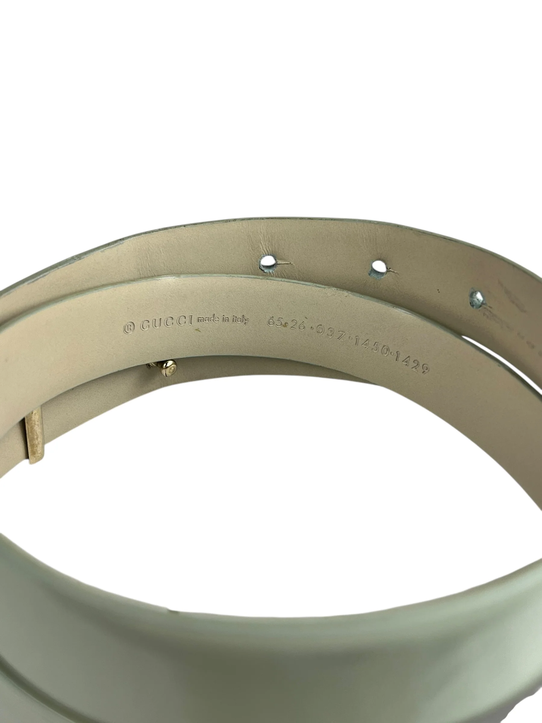 Gucci G Logo Thin Leather Mint Belt - Image 6