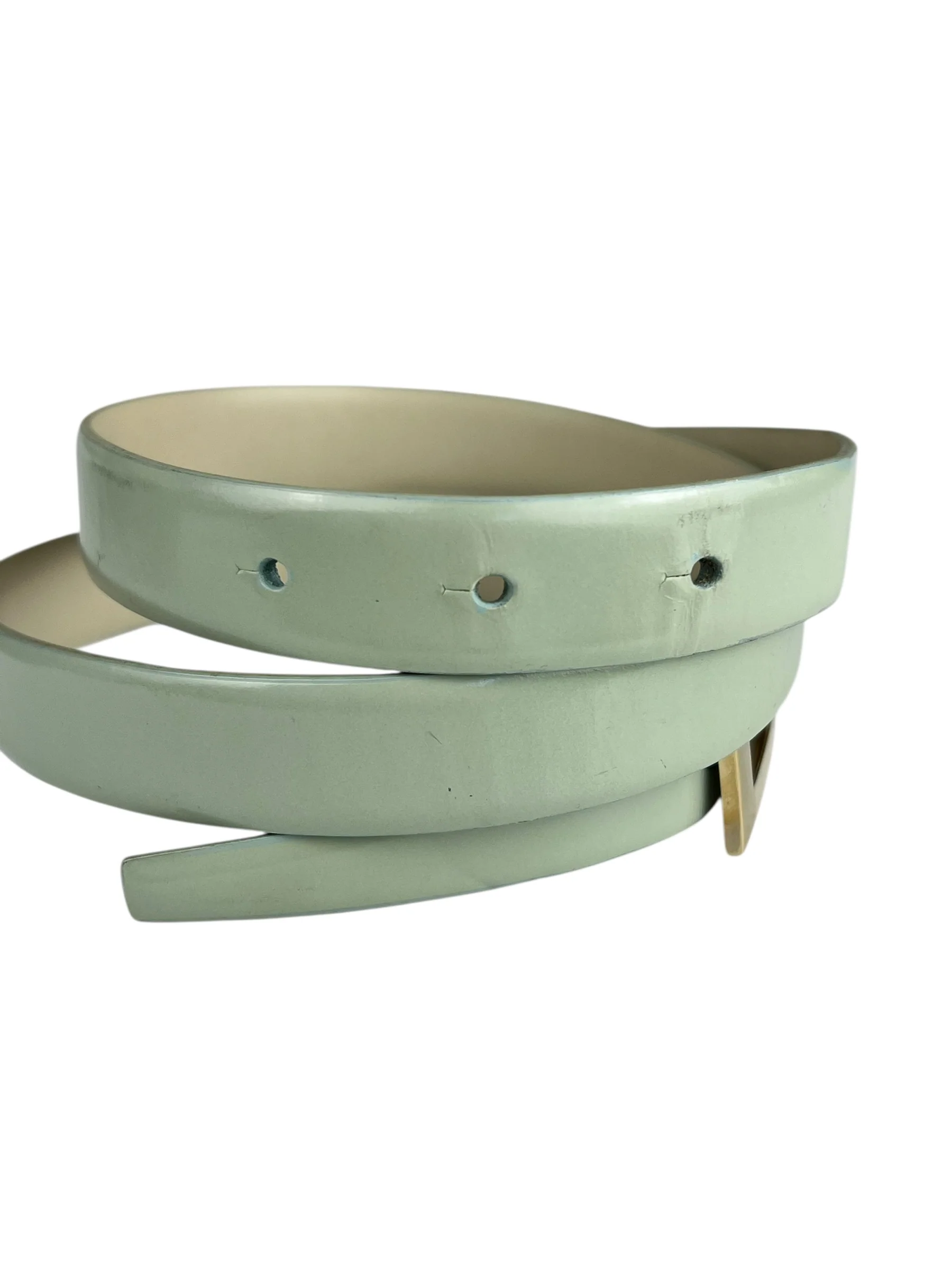 Gucci G Logo Thin Leather Mint Belt - Image 9