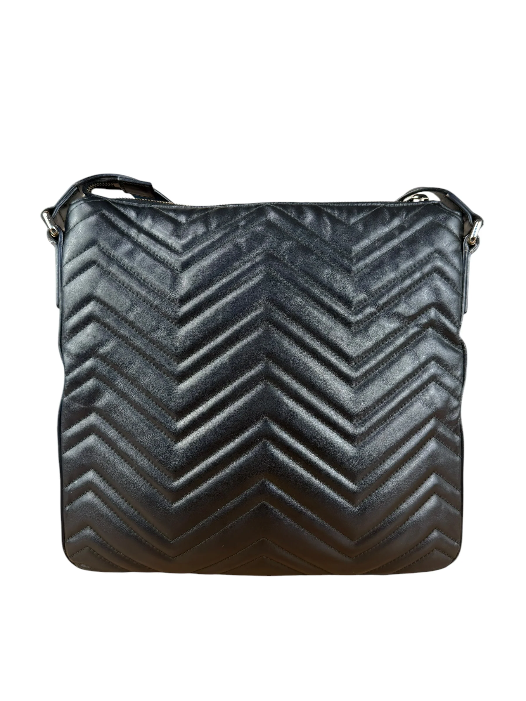 Gucci GG Black Leather Chevron Quilted Crossbody - Image 7
