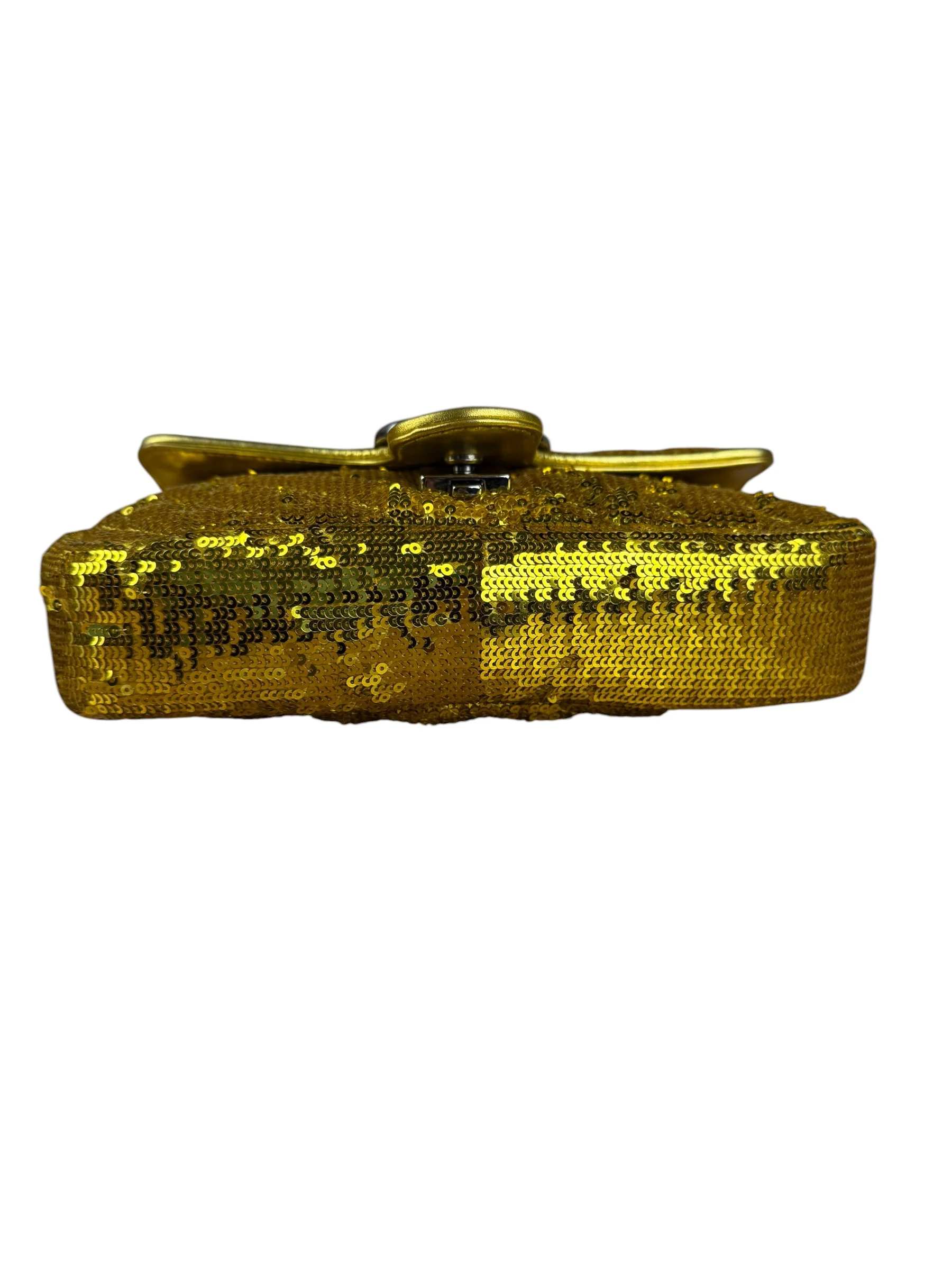 Gucci GG Marmont Gold Sequin Chain Shoulder Bag - Image 7