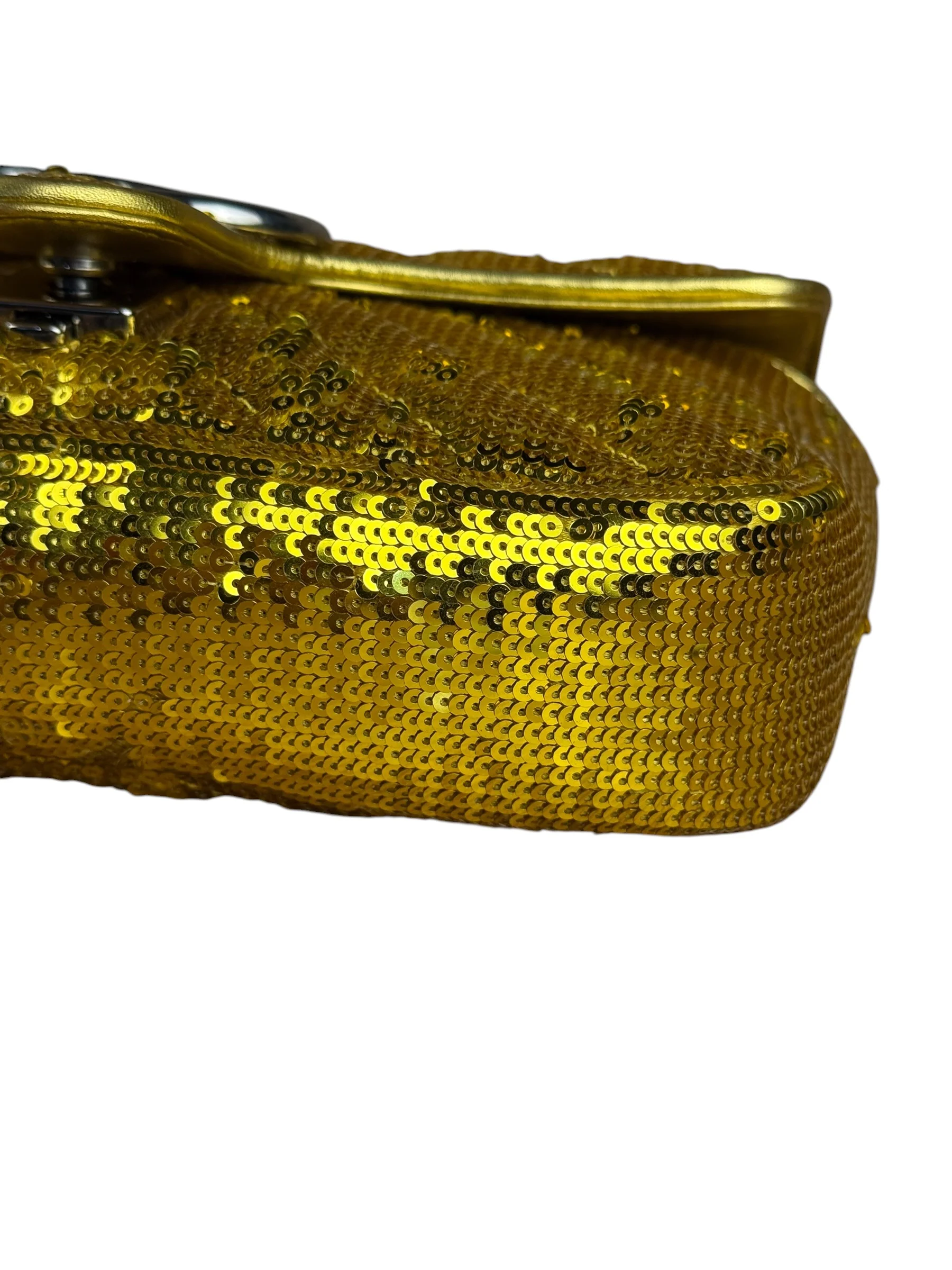 Gucci GG Marmont Gold Sequin Chain Shoulder Bag - Image 8