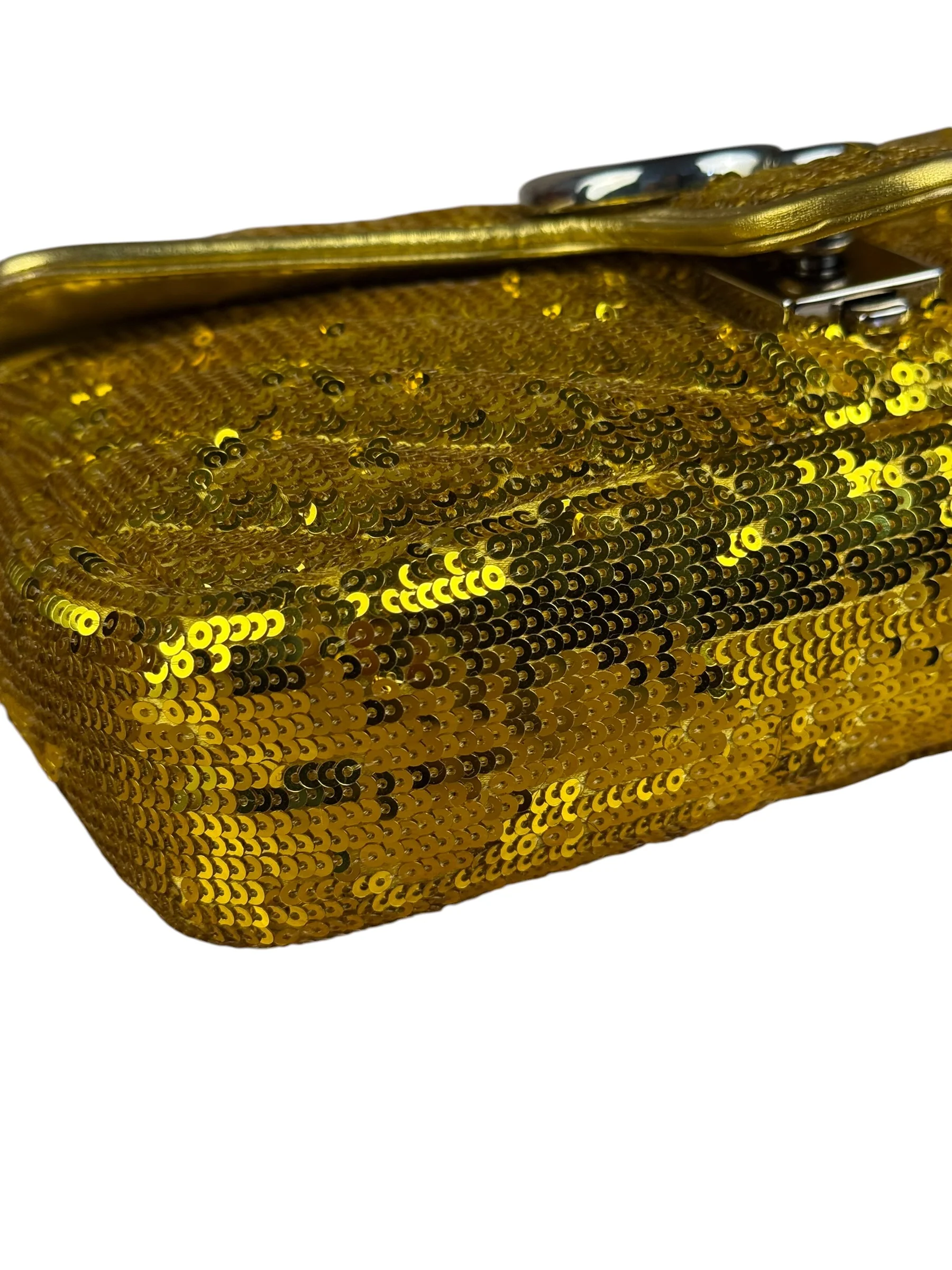 Gucci GG Marmont Gold Sequin Chain Shoulder Bag - Image 9