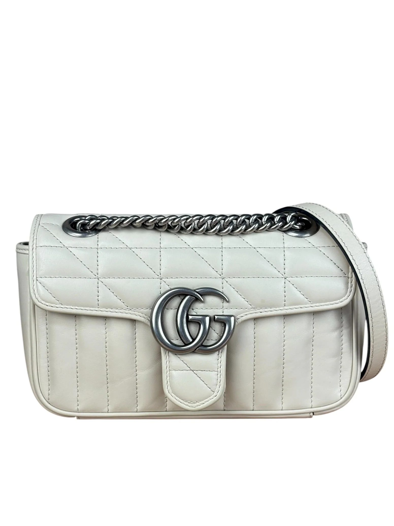 Gucci GG Marmont White Matelasse Bag