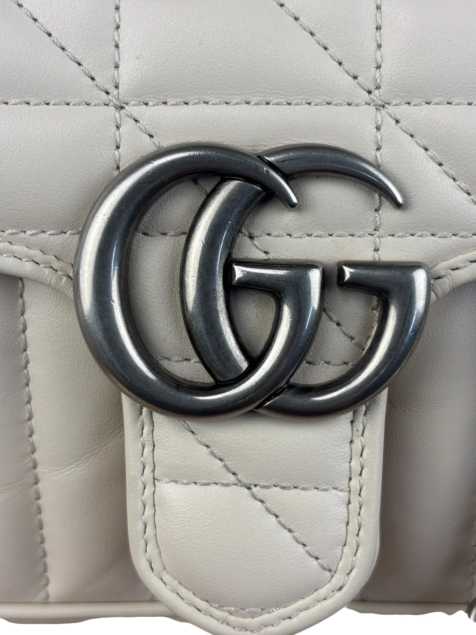 Gucci GG Marmont White Matelasse Bag - Image 26