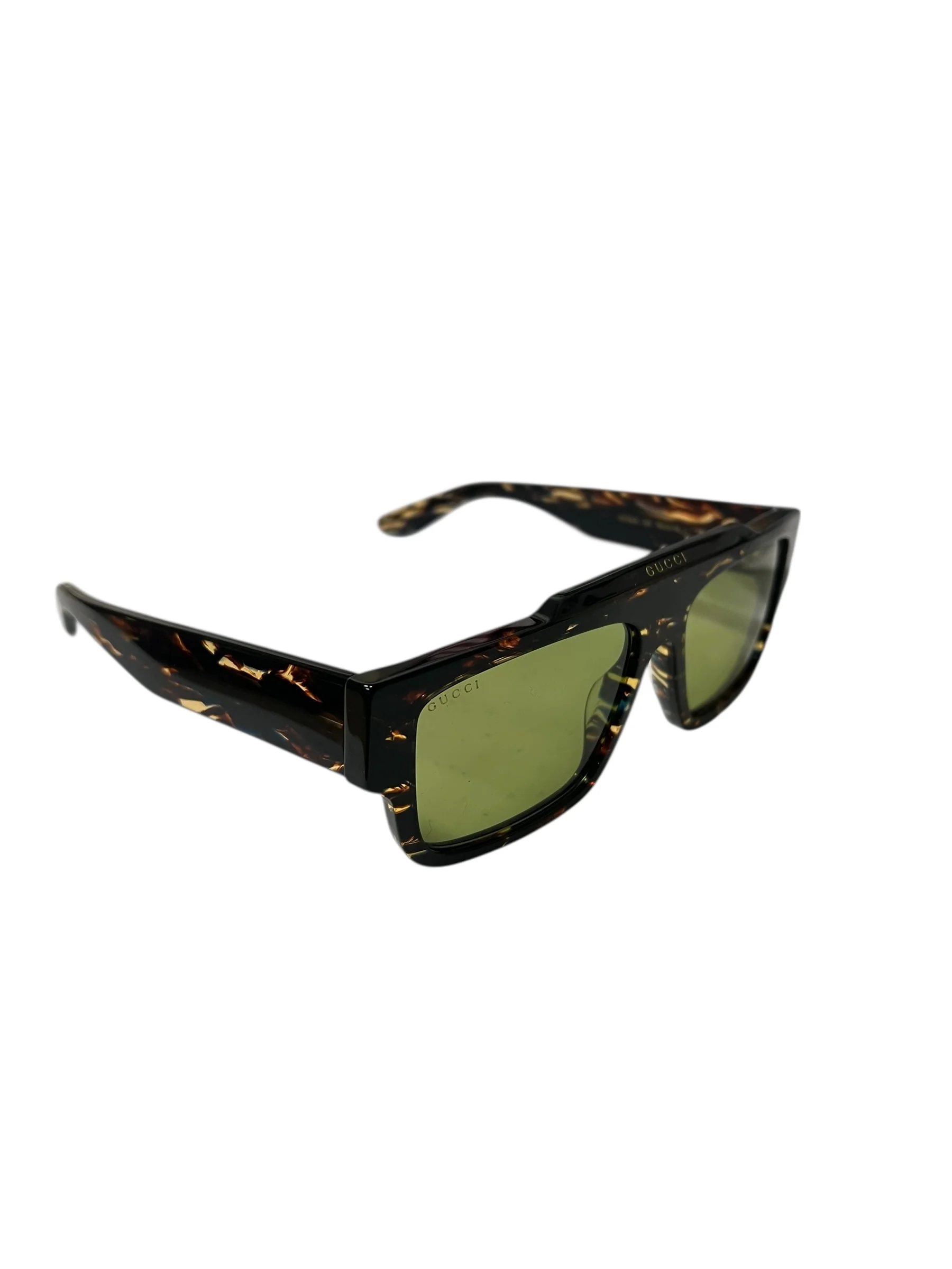 Gucci GG1460S Rectangular Tortoise Acetate Sunglasses - Image 3