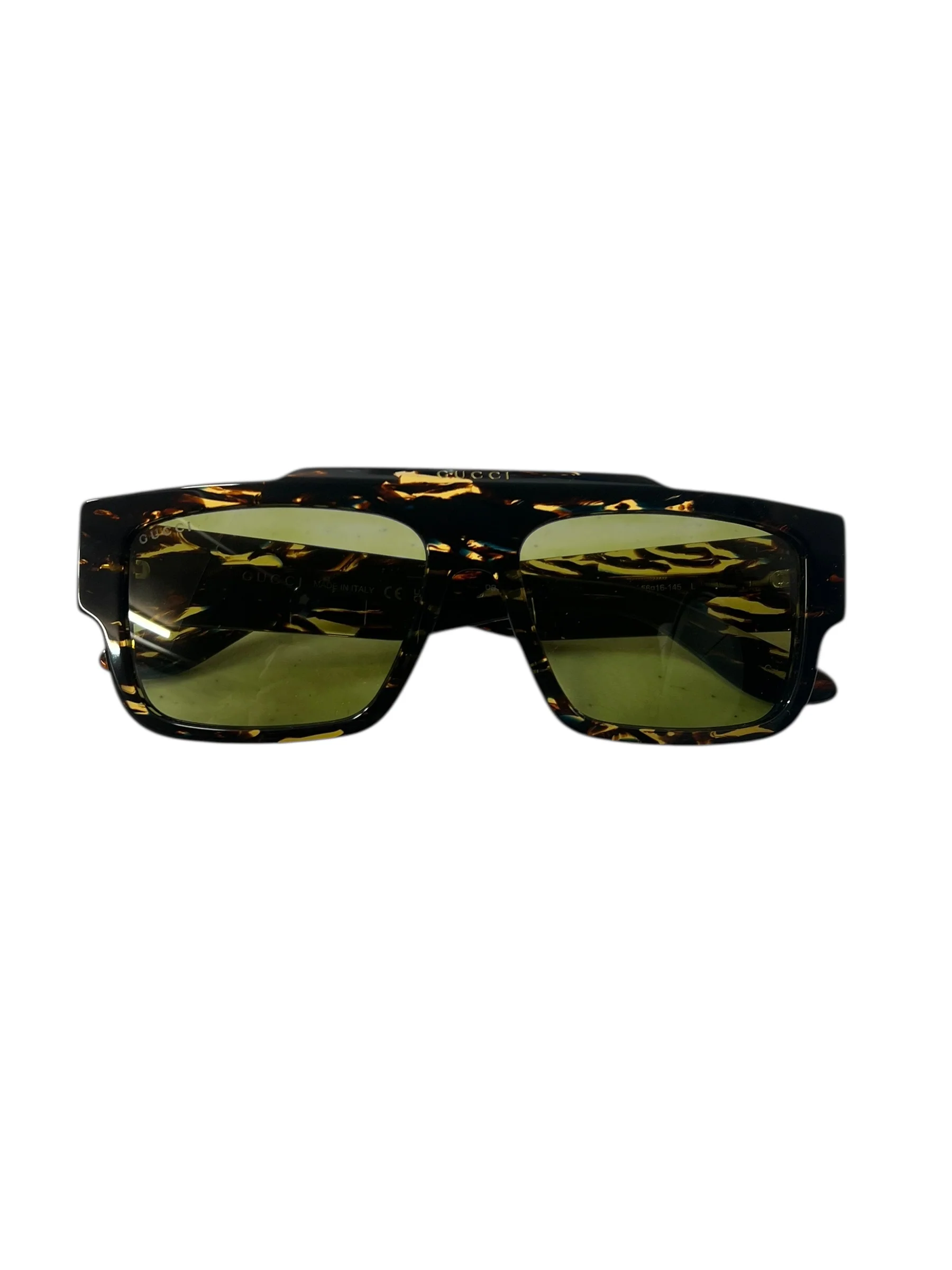 Gucci GG1460S Rectangular Tortoise Acetate Sunglasses - Image 4