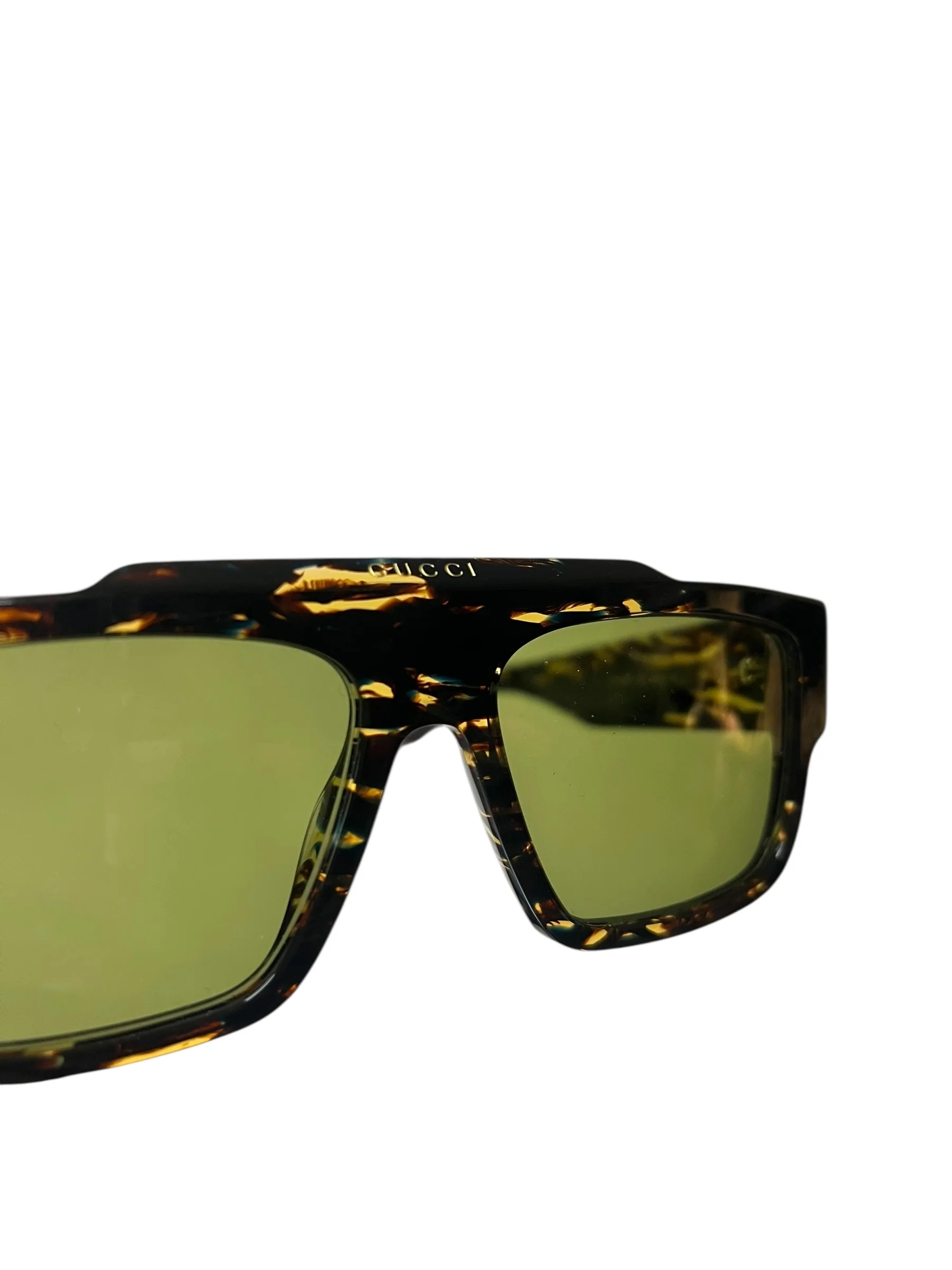Gucci GG1460S Rectangular Tortoise Acetate Sunglasses - Image 6