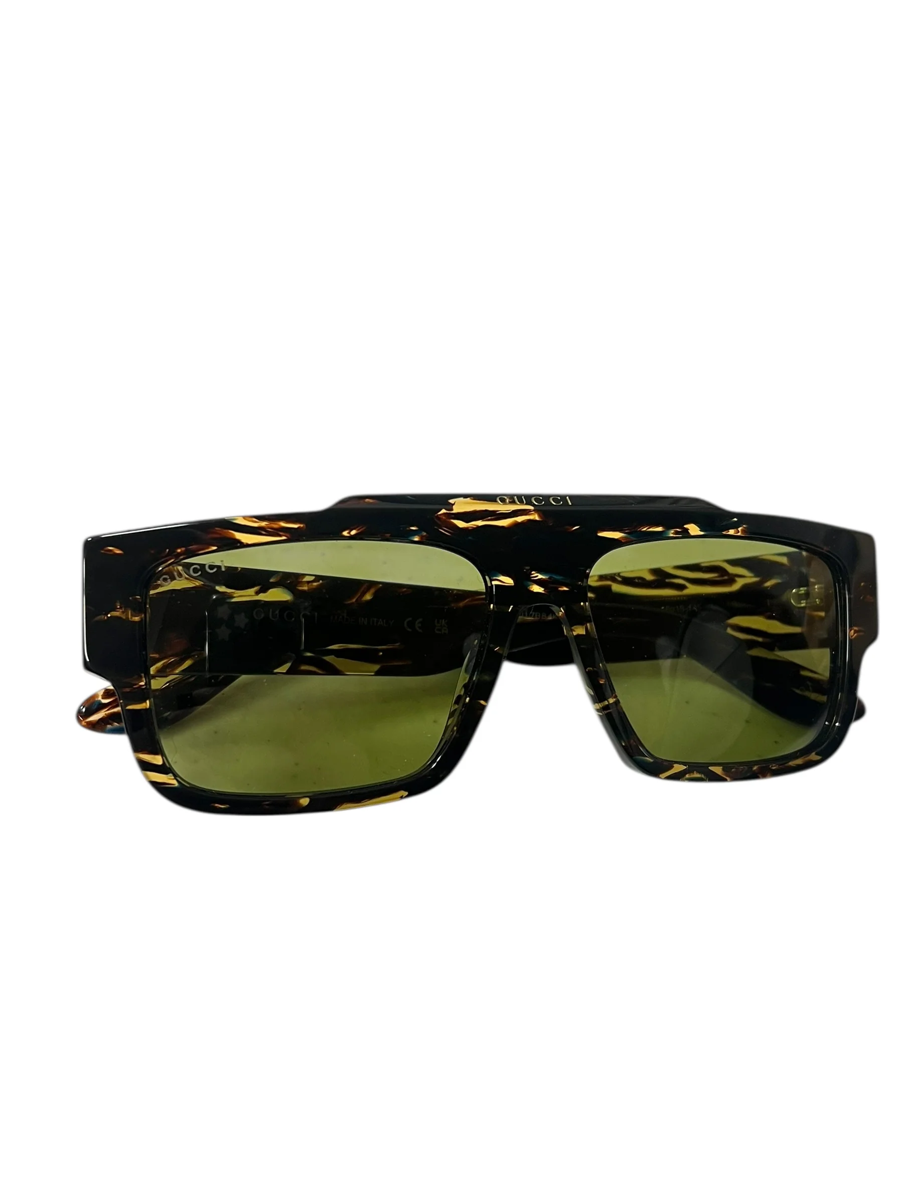 Gucci GG1460S Rectangular Tortoise Acetate Sunglasses - Image 8
