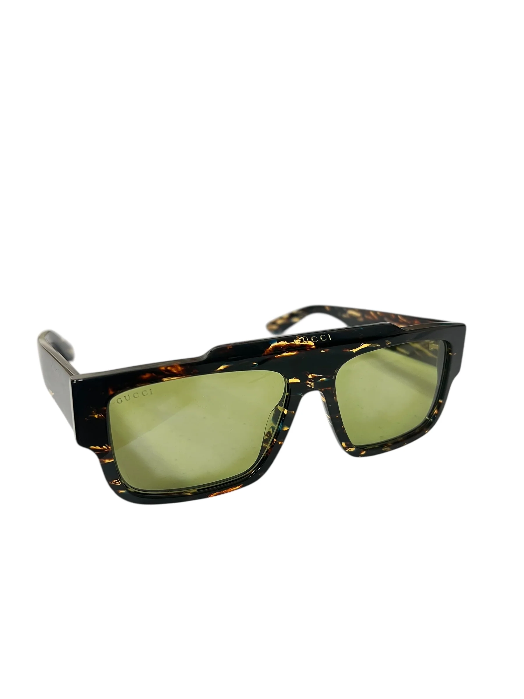 Gucci GG1460S Rectangular Tortoise Acetate Sunglasses - Image 9
