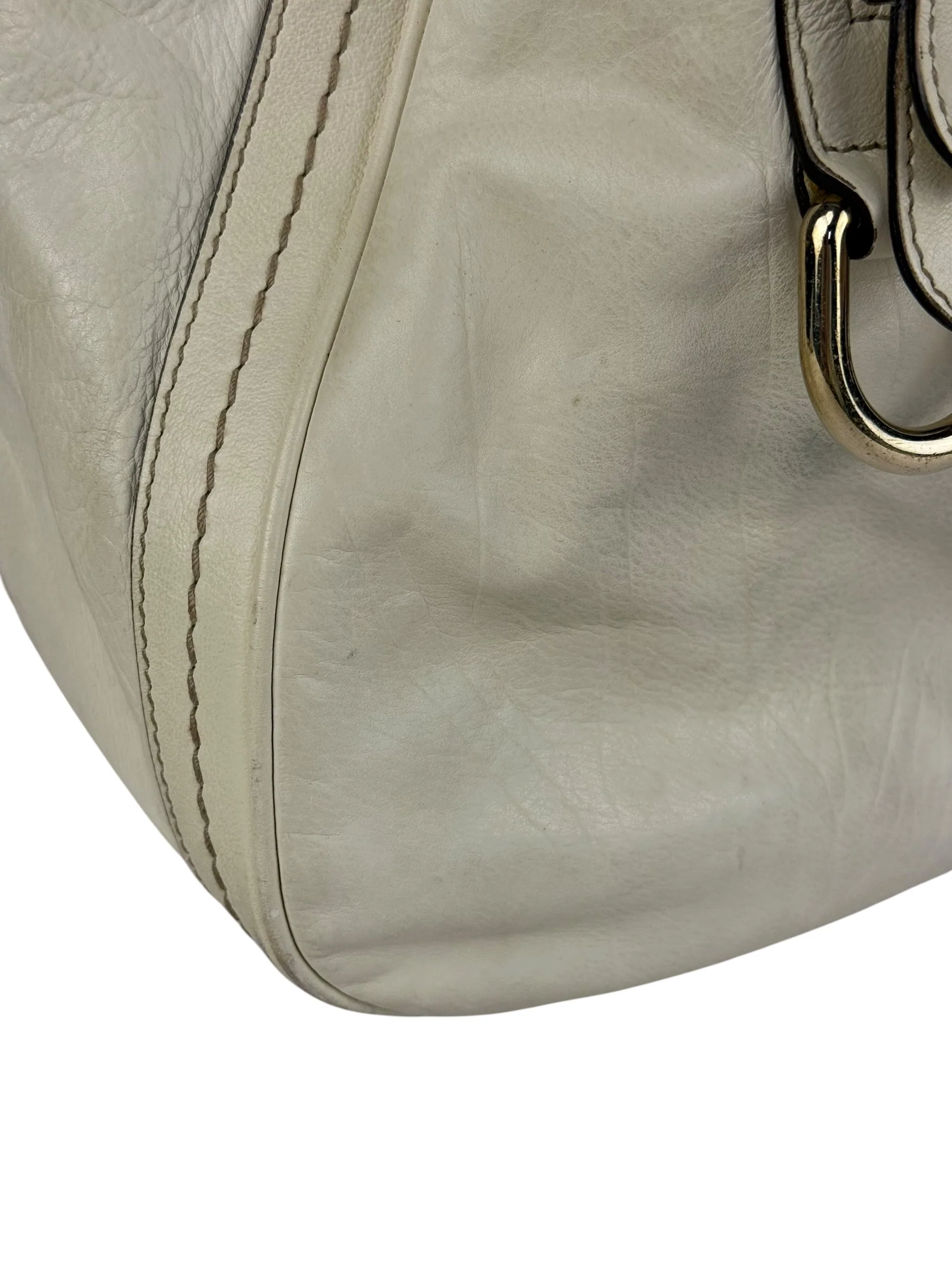 Gucci Ivory Leather Vintage Duchessa Boston Handbag - Image 11