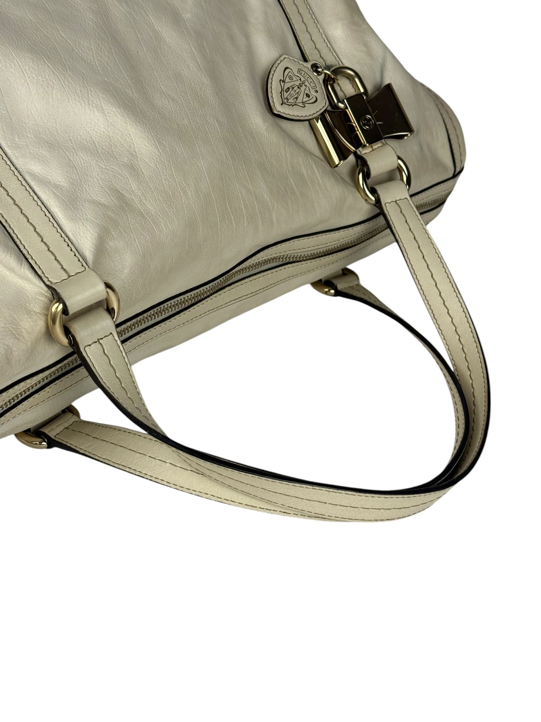 Gucci Ivory Leather Vintage Duchessa Boston Handbag - Image 20