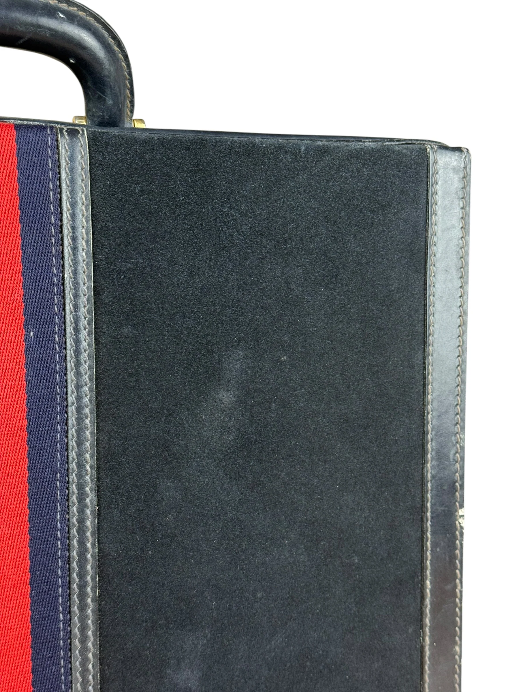 Gucci Navy Suede Vintage Briefcase - Image 14