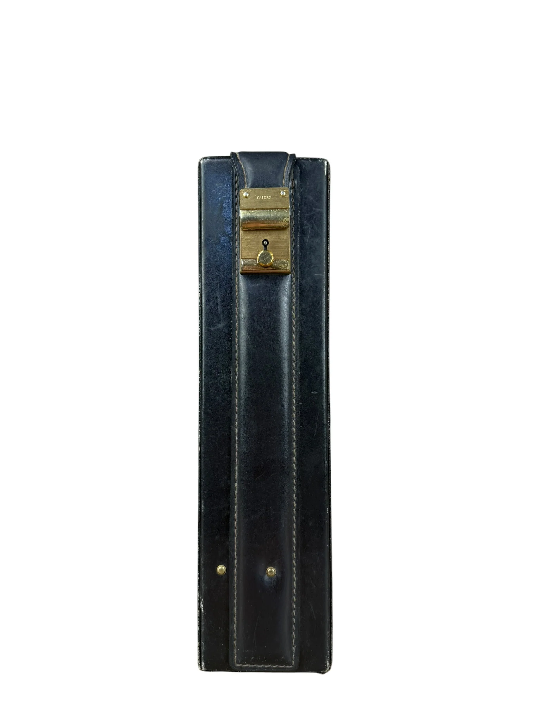 Gucci Navy Suede Vintage Briefcase - Image 17