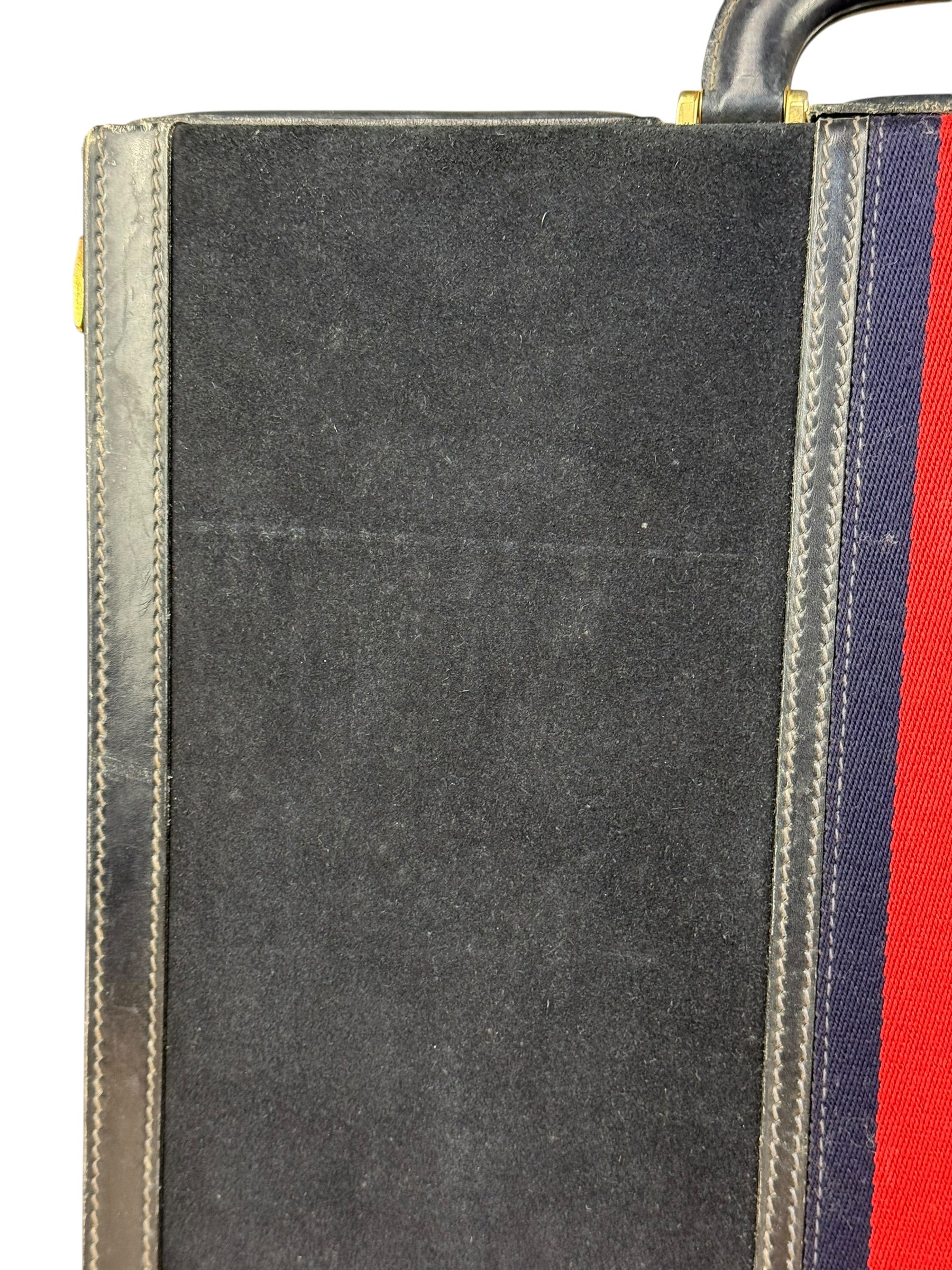 Gucci Navy Suede Vintage Briefcase - Image 5