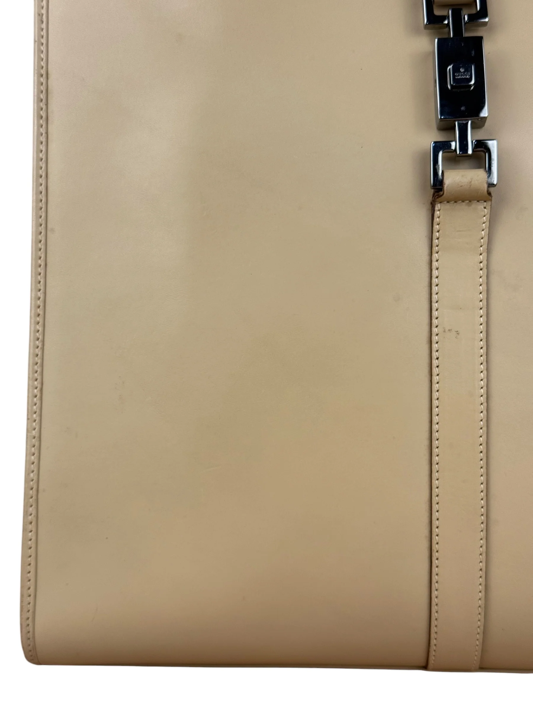 Gucci Vintage Beige Leather Jackie Tote Bag - Image 5