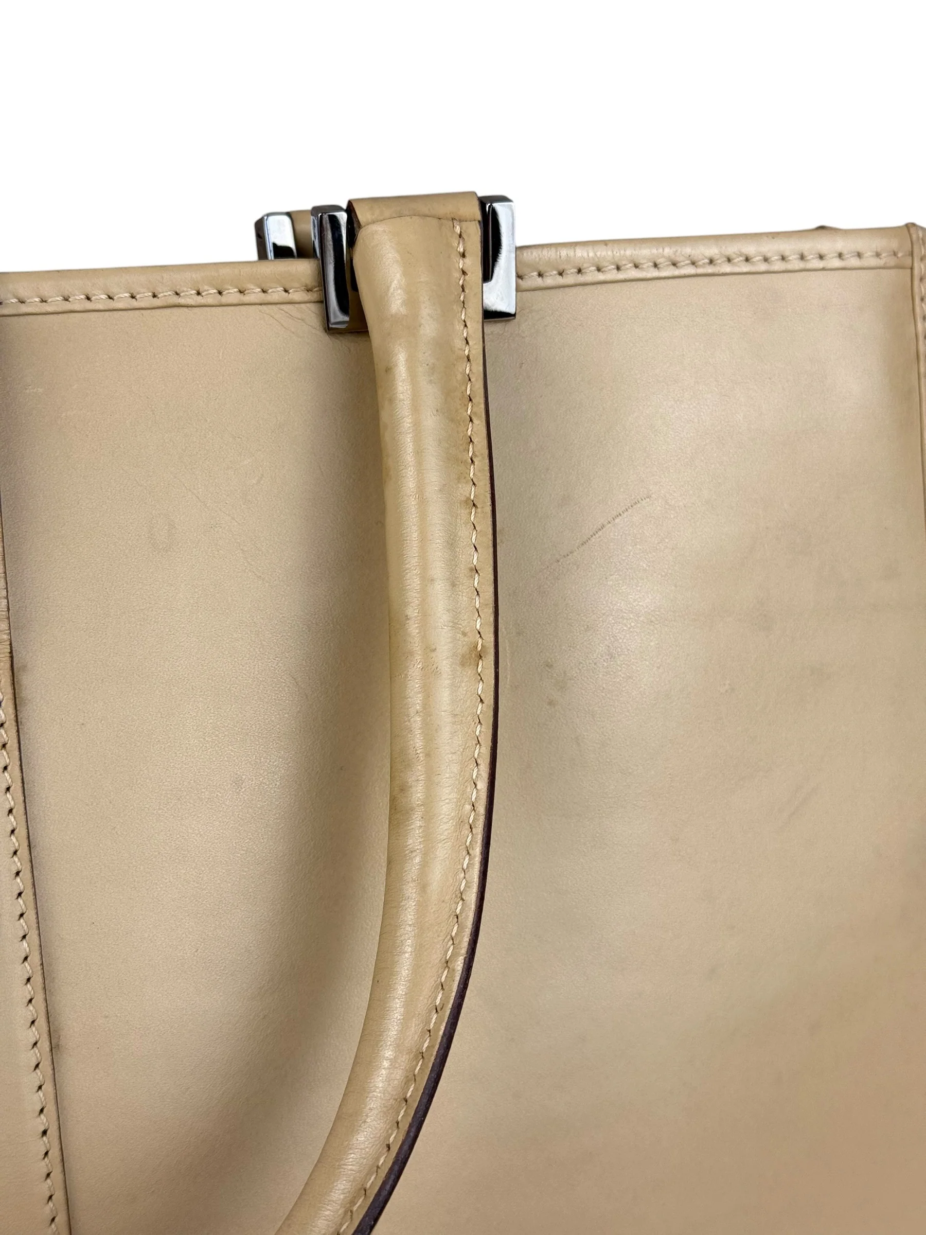 Gucci Vintage Beige Leather Jackie Tote Bag - Image 9
