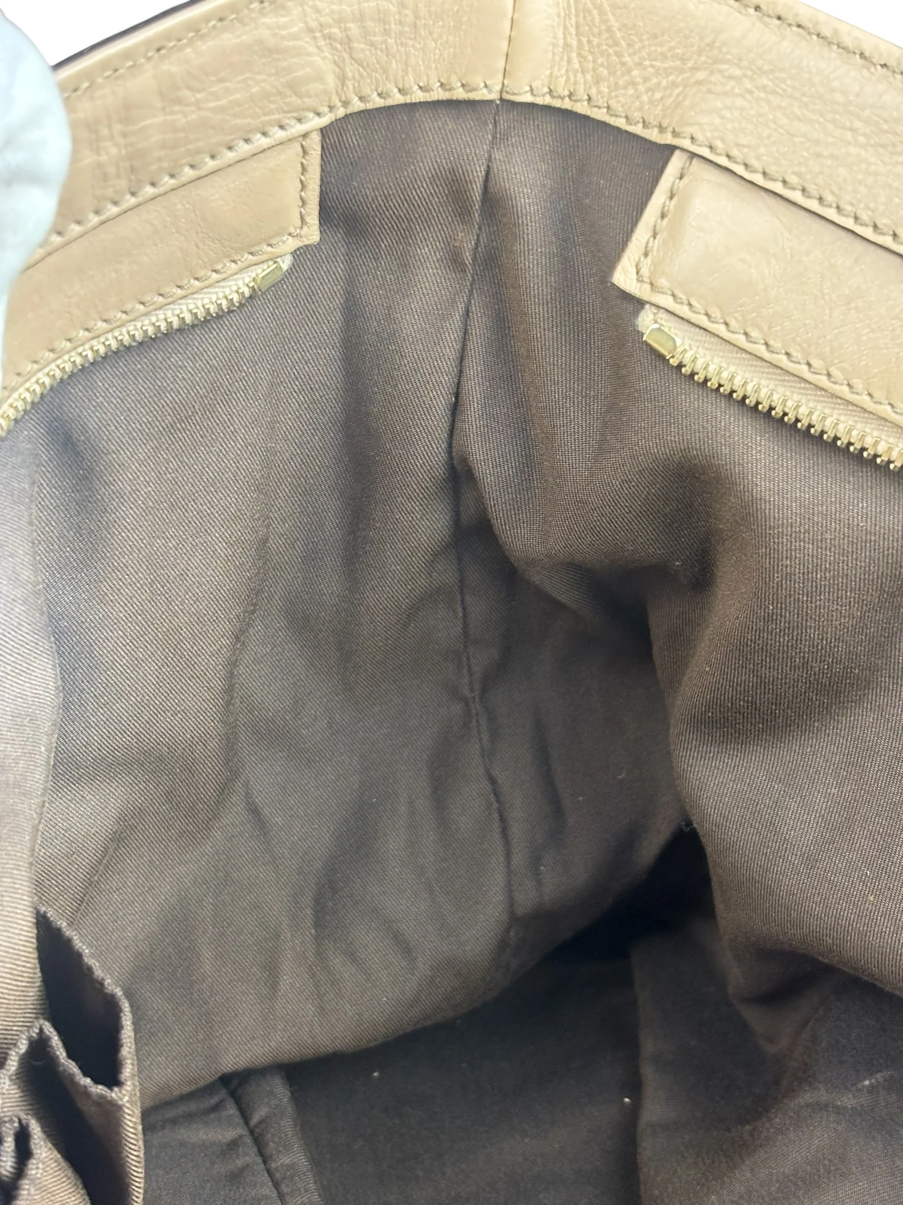 Gucci Vintage Beige Leather Ruched Handle Tote - Image 10