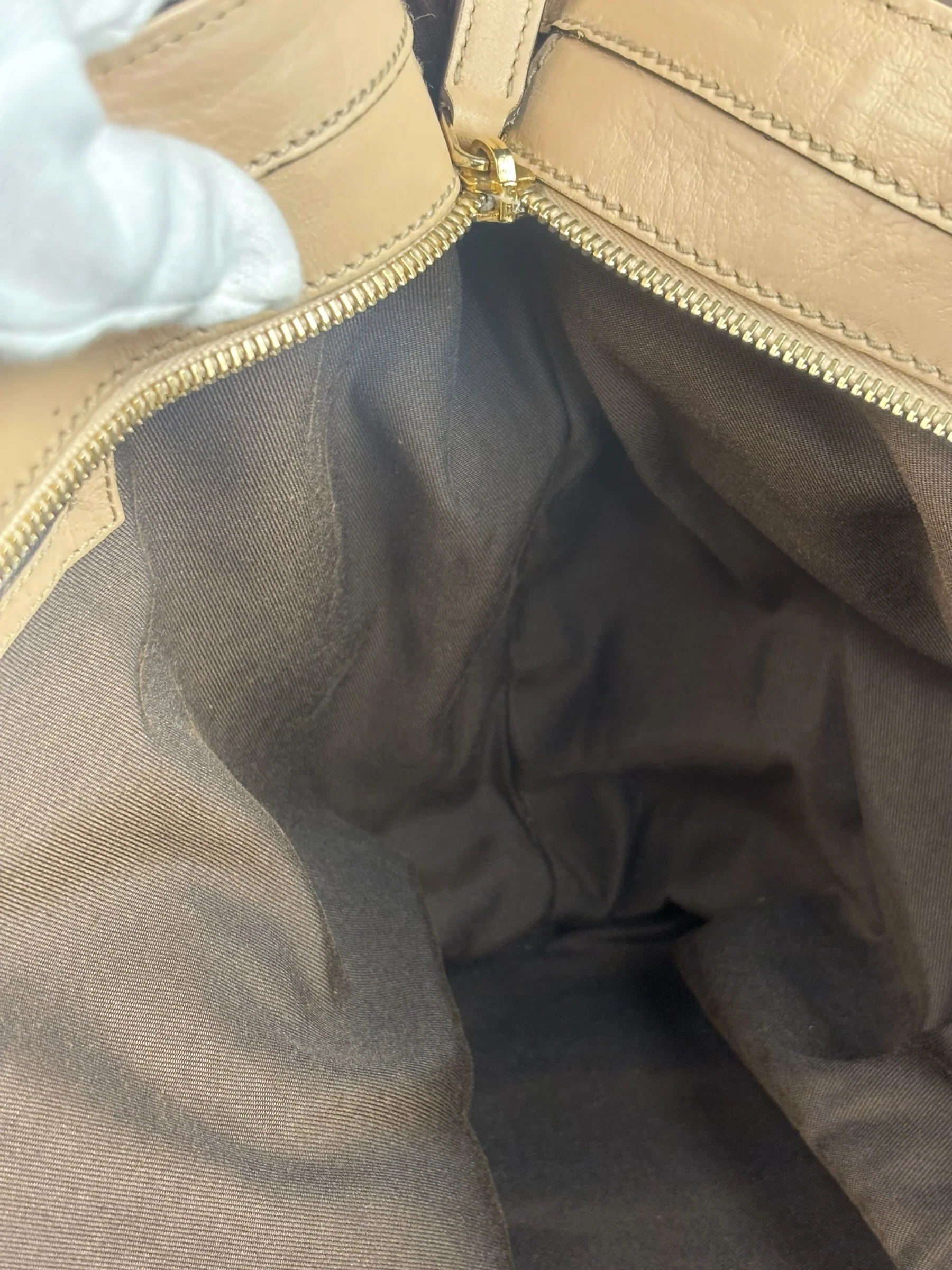 Gucci Vintage Beige Leather Ruched Handle Tote - Image 11