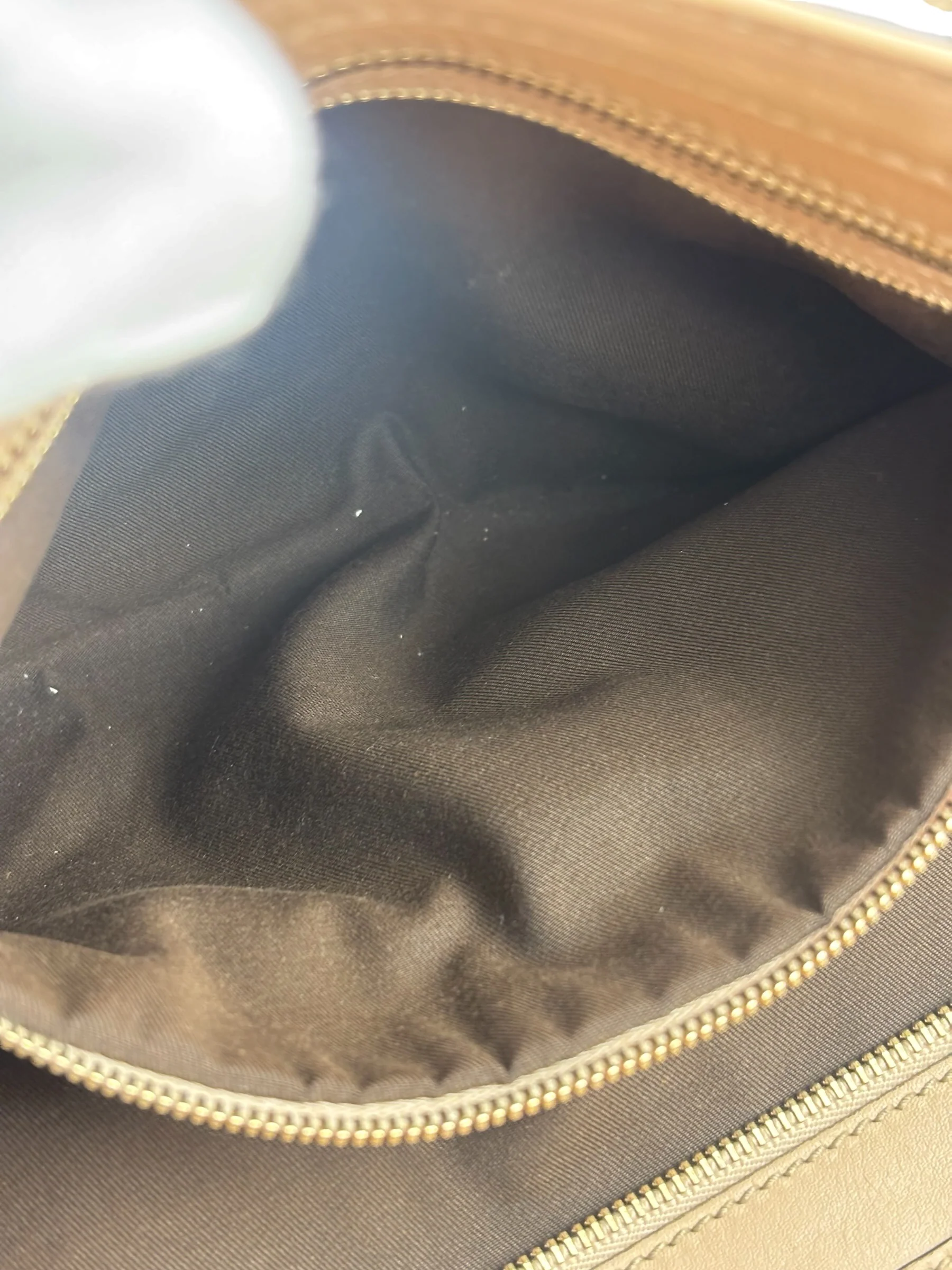 Gucci Vintage Beige Leather Ruched Handle Tote - Image 9