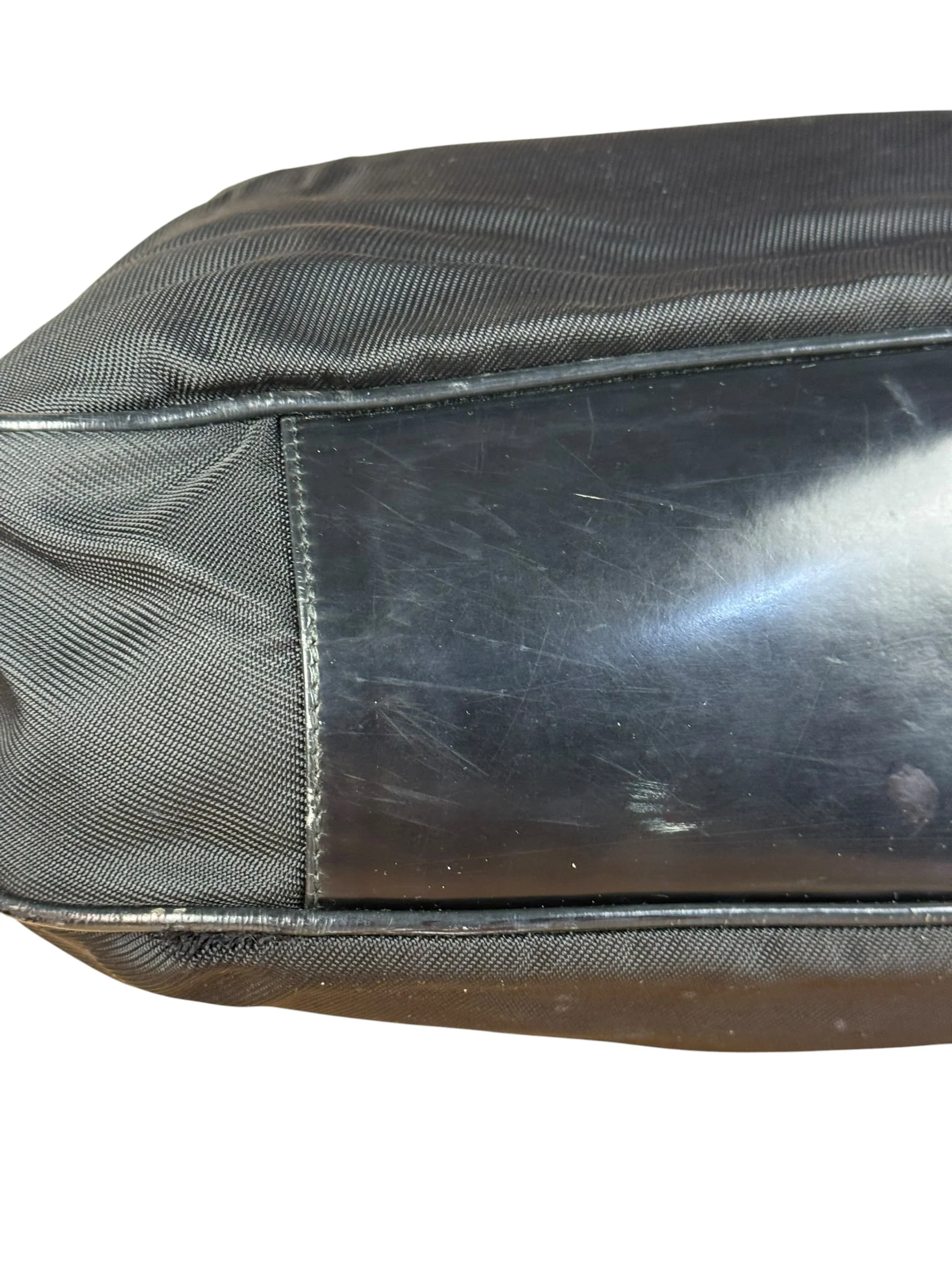 Gucci Vintage Black Canvas Bamboo Handle Bag - Image 10