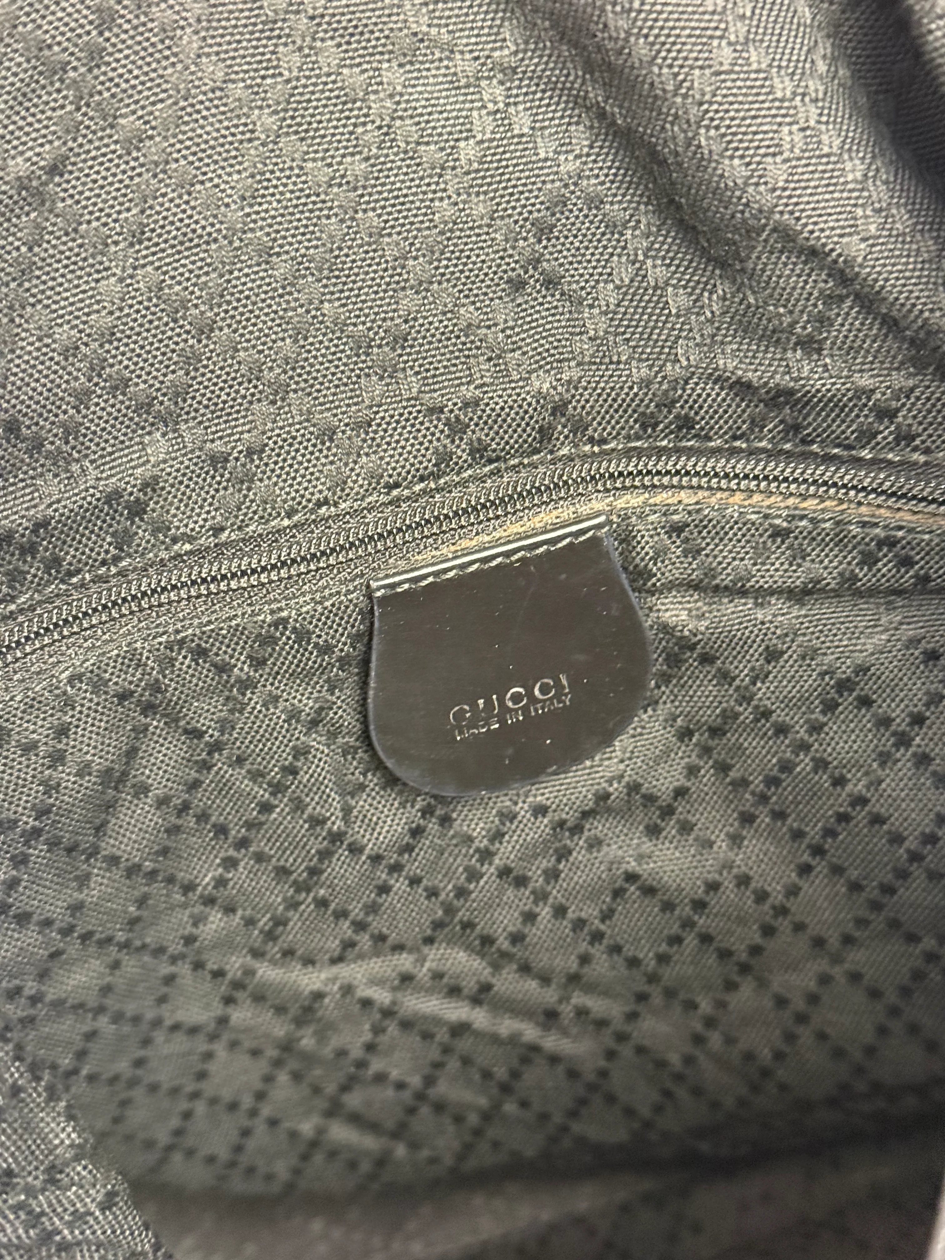 Gucci Vintage Black Canvas Bamboo Handle Bag - Image 16