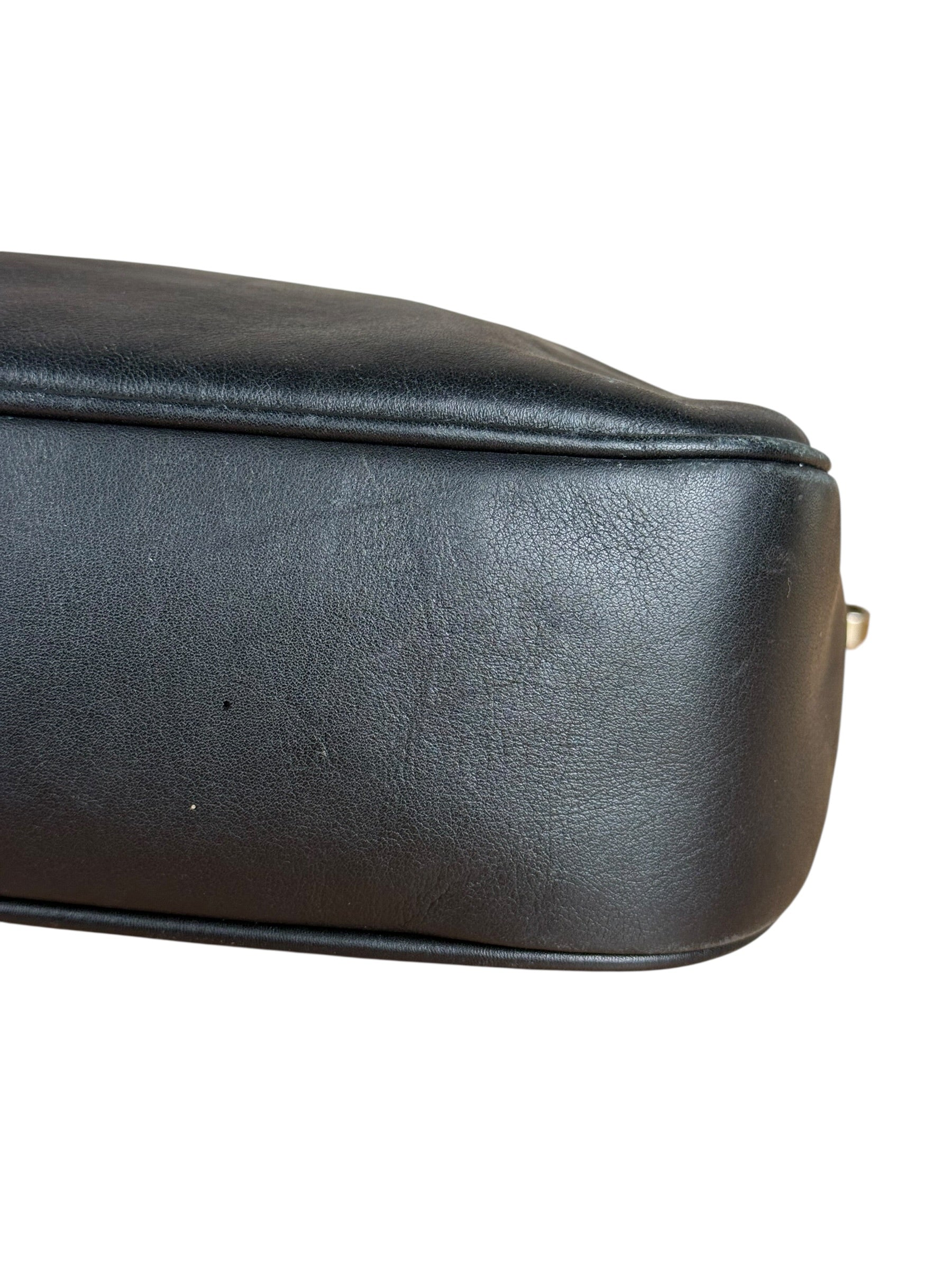 Gucci Vintage Black Leather Bamboo Shoulder Bag - Image 13