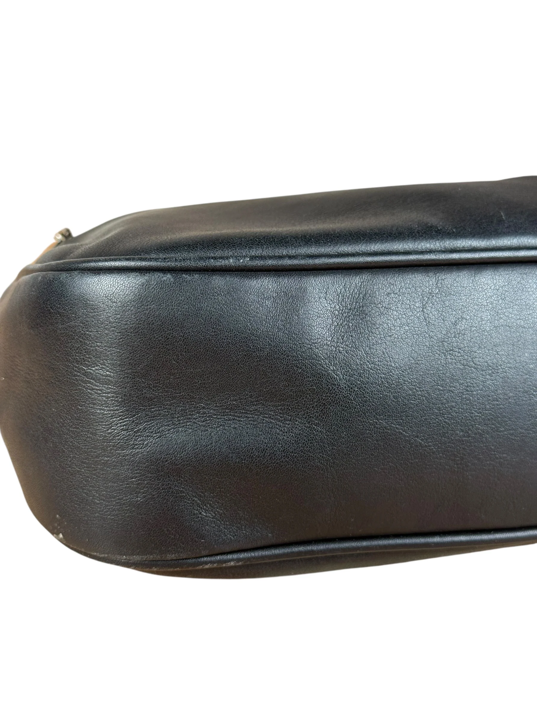 Gucci Vintage Black Leather Bamboo Shoulder Bag - Image 14