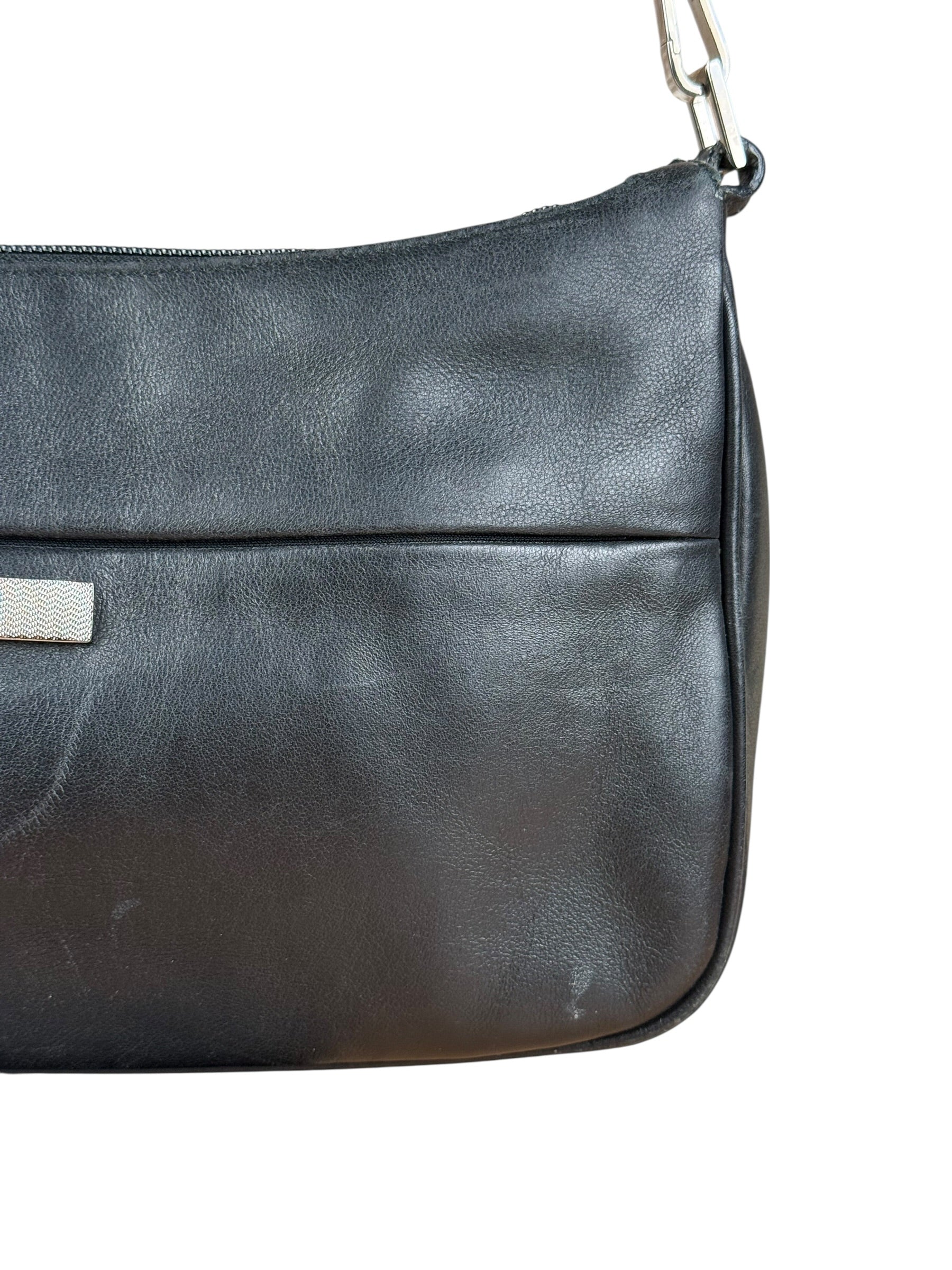 Gucci Vintage Black Leather Bamboo Shoulder Bag - Image 3